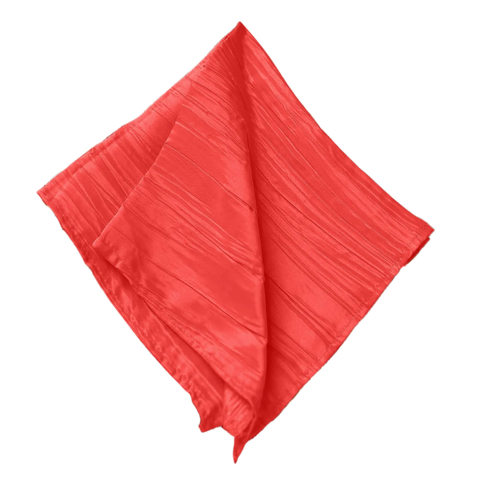 5 Pack Taffeta 20x20 Napkins Red - Accordion Crinkle Dinner Napkins