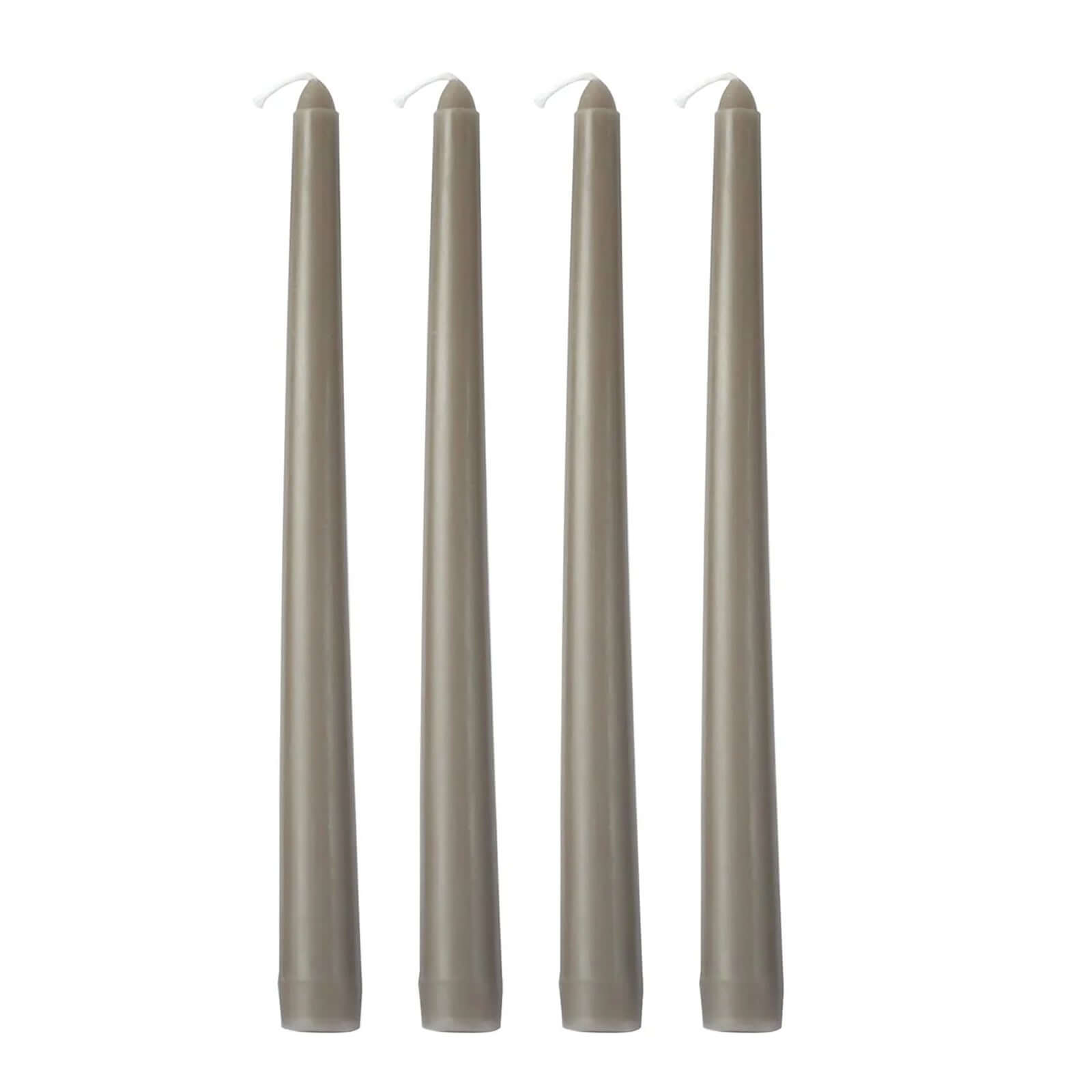 12-Pack Taper Candles Premium Wax Design Taupe - Unscented Candles for Upscale Settings 10