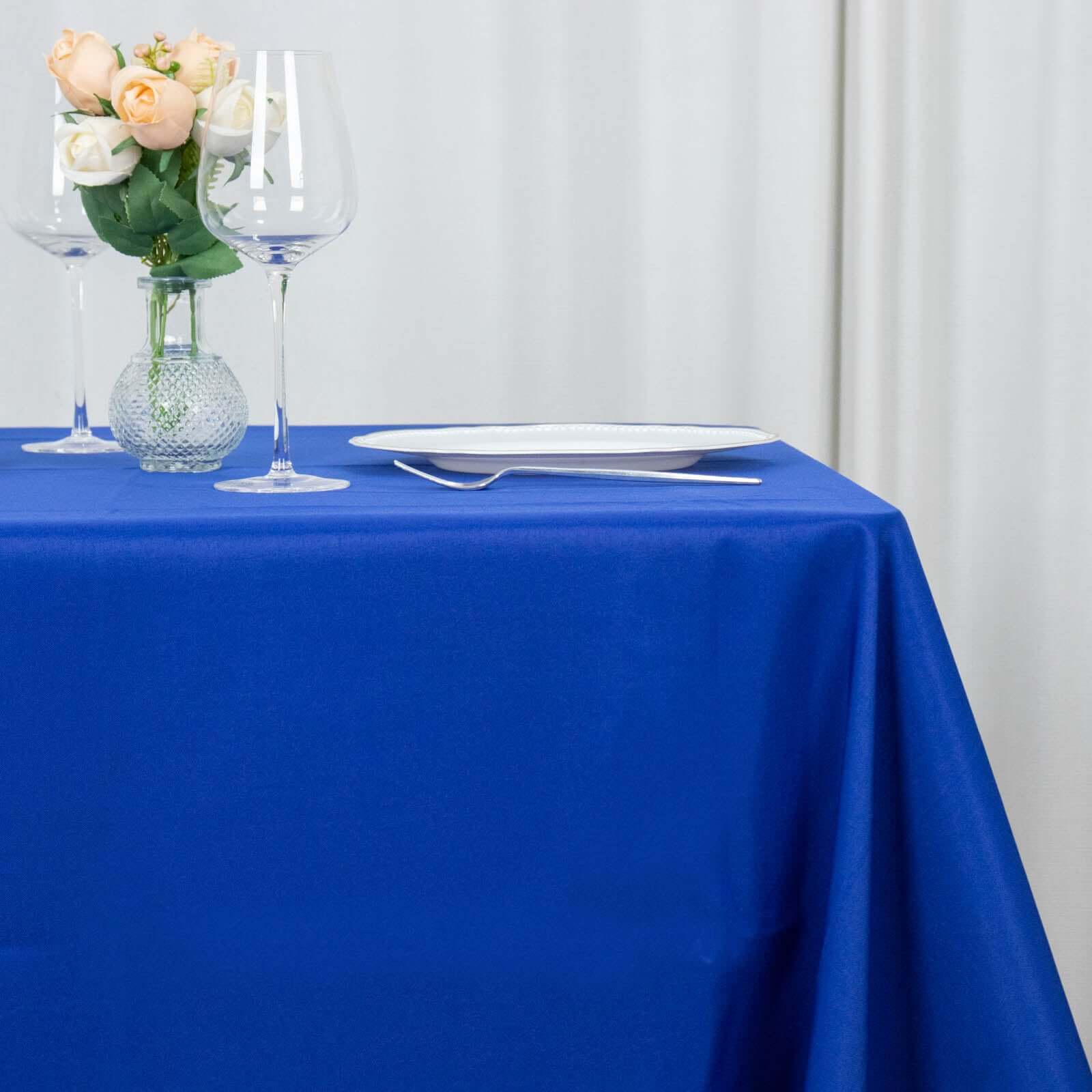 Premium Polyester Square Tablecloth 70x70 Royal Blue 220GSM Wrinkle-Resistant Table Cover