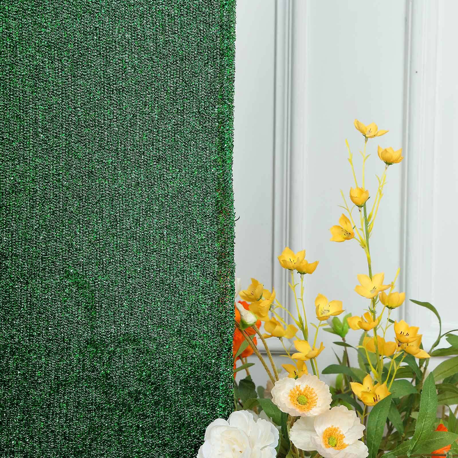 5ft Hunter Emerald Green Shimmer Tinsel Spandex Chiara Backdrop Stand Cover For Fitted Round Top Wedding Arch