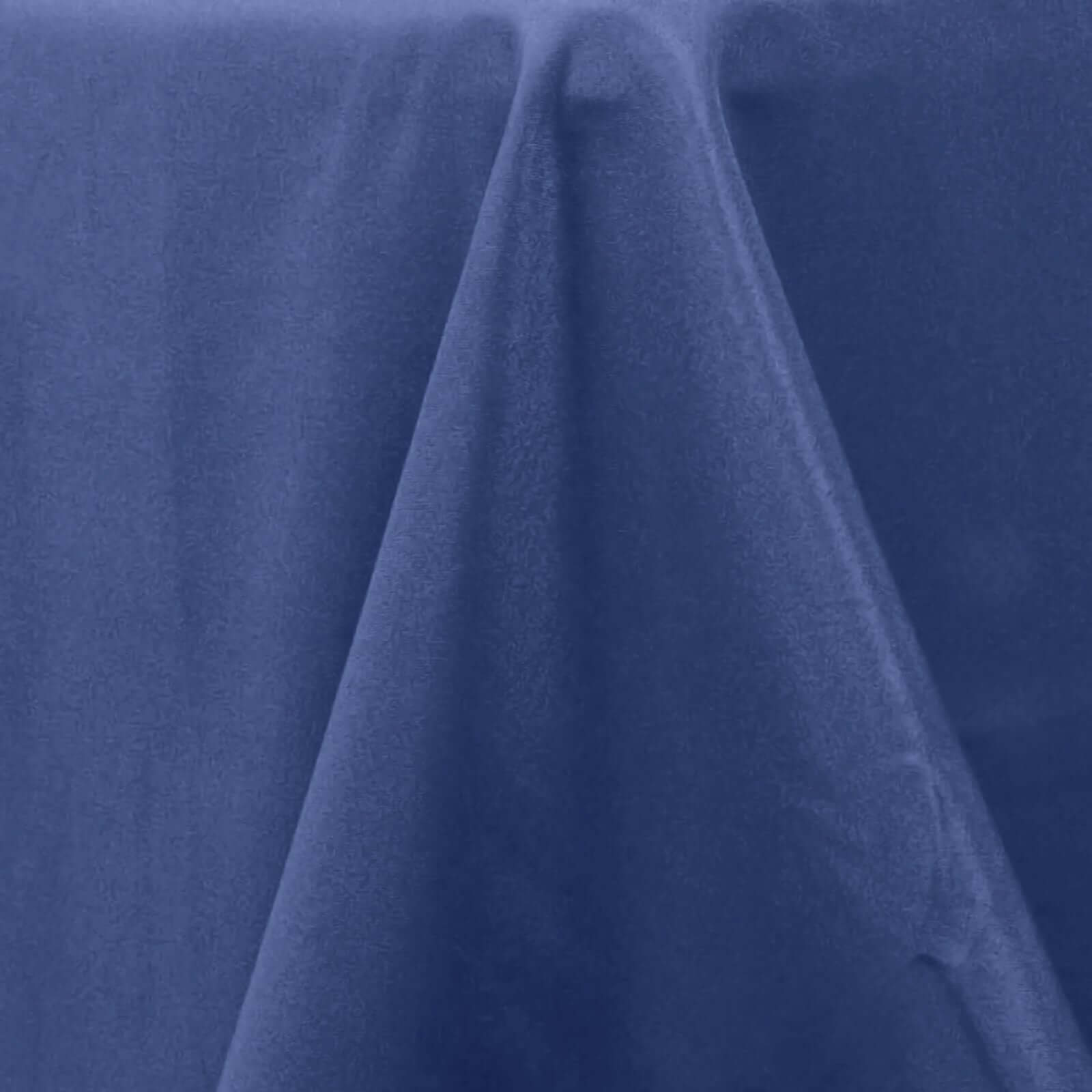 Premium Polyester 90x156 Rectangle Tablecloth Navy Blue - Seamless 220GSM Stain-Resistant Table Cover