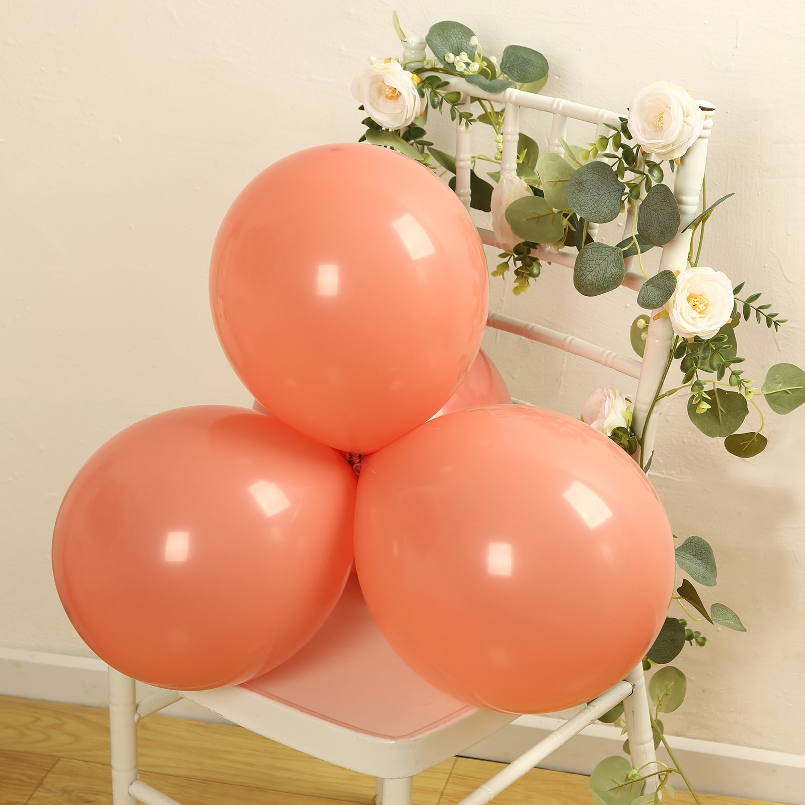 50 Pack Matte Pastel Dusty Rose Biodegradable Balloons 12, Round Eco-friendly Thick Latex Party Balloons