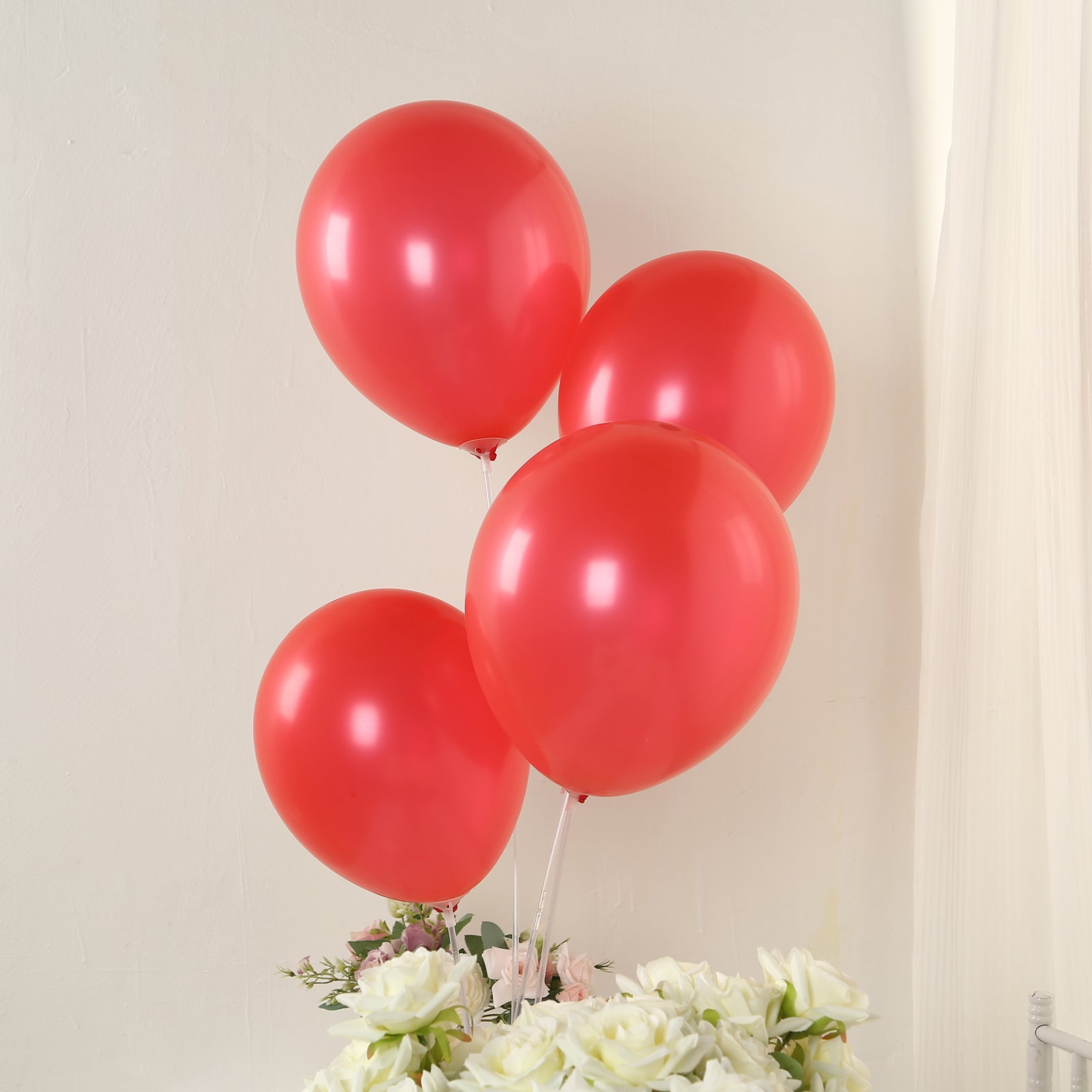 50 Pack Red Biodegradable Balloons, 12 Thickened Extra Strong Eco-friendly Latex Helium Party Balloons