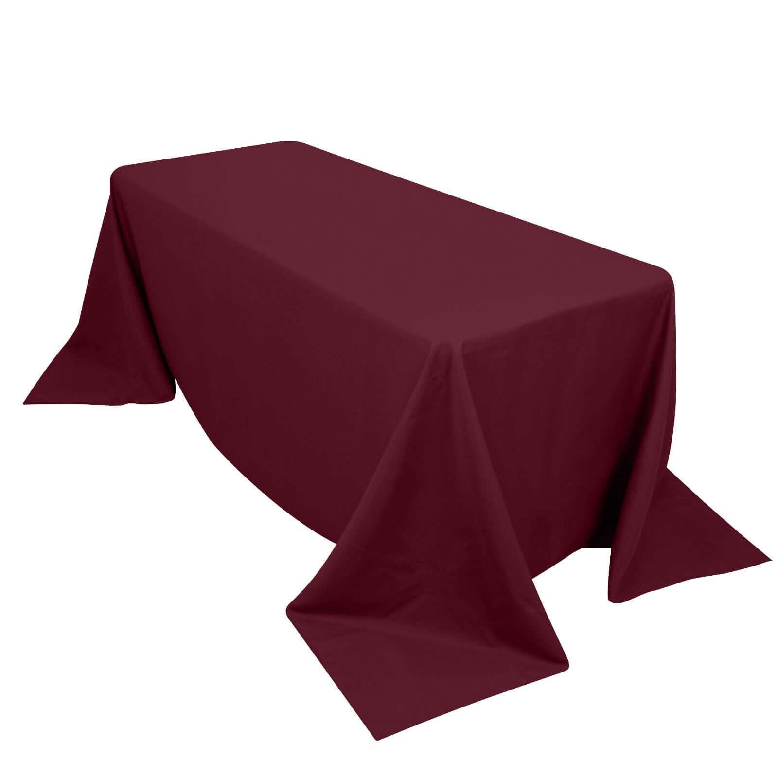 Premium Polyester 90x132 Rectangle Tablecloth Burgundy - Seamless 220GSM Stain-Resistant Table Cover