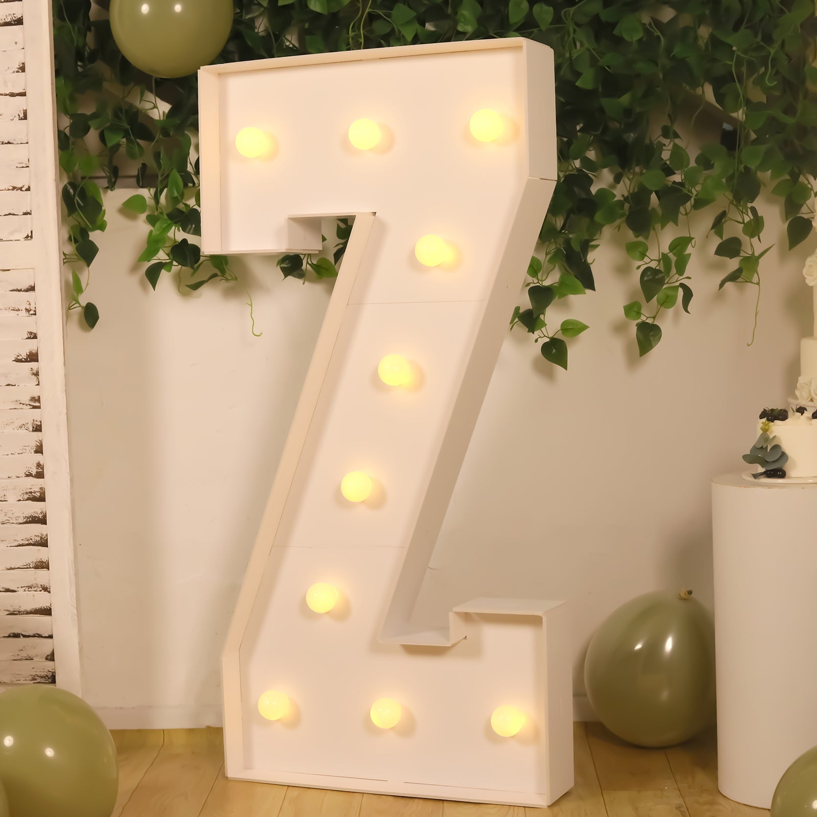 Giant LED Marquee Light Up Letter Z, White 4ft Pre-Cut Foam Board with 10 Warm White Battery Operated LEDs, Glue Gun and Sticks