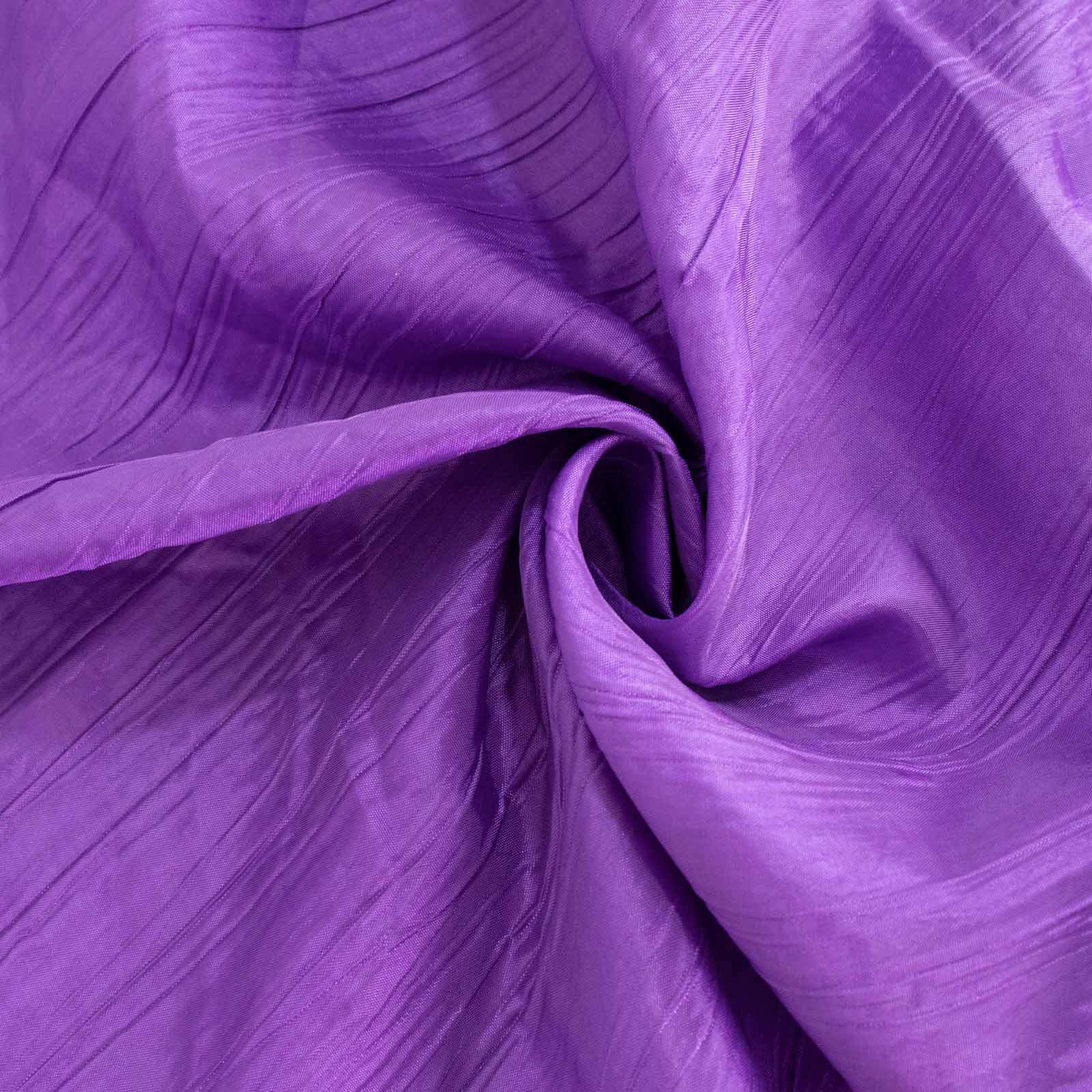 Taffeta 90x132 Rectangle Tablecloth Purple - Seamless Accordion Crinkle Table Cover
