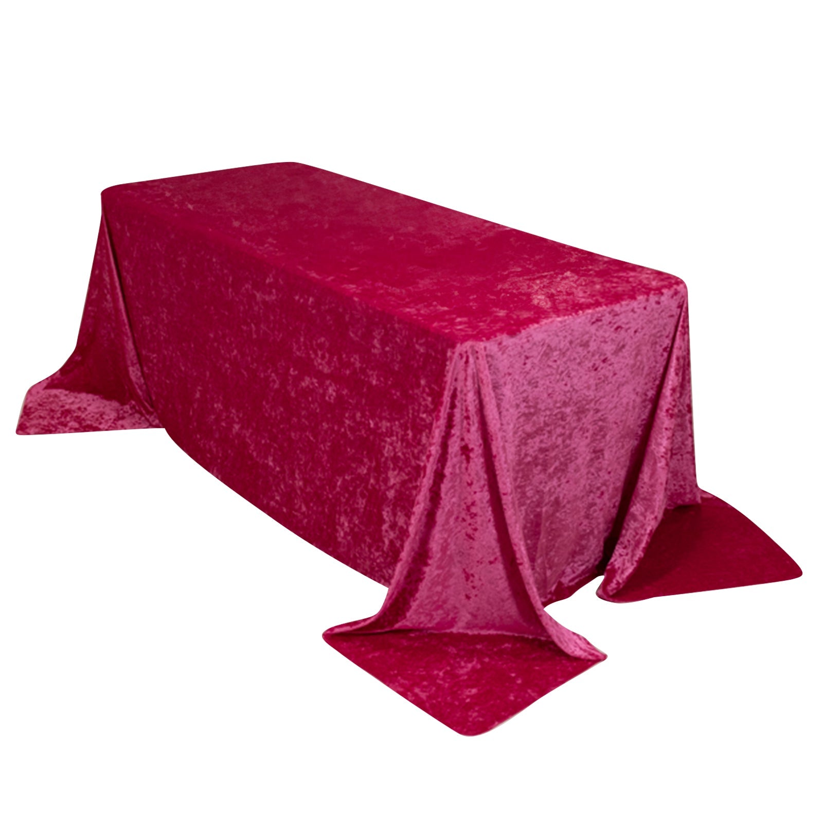 Premium Crushed Velvet 90x132 Rectangle Tablecloth Fuchsia - Reusable Soft & Seamless Table Cover