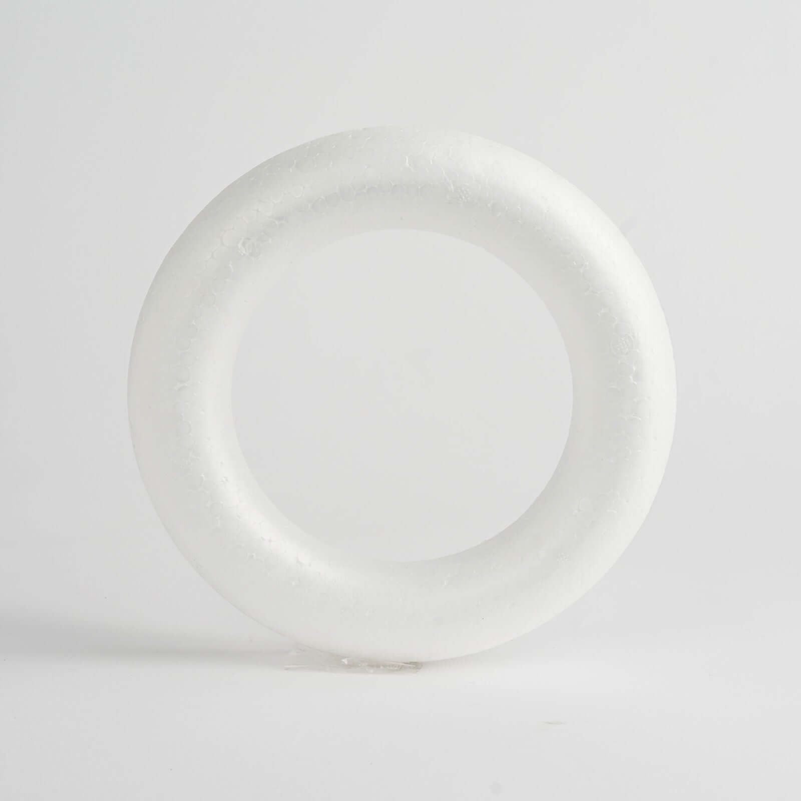 12 Pack 8 White Styrofoam Ring, Foam Circle Hoop For DIY Crafts