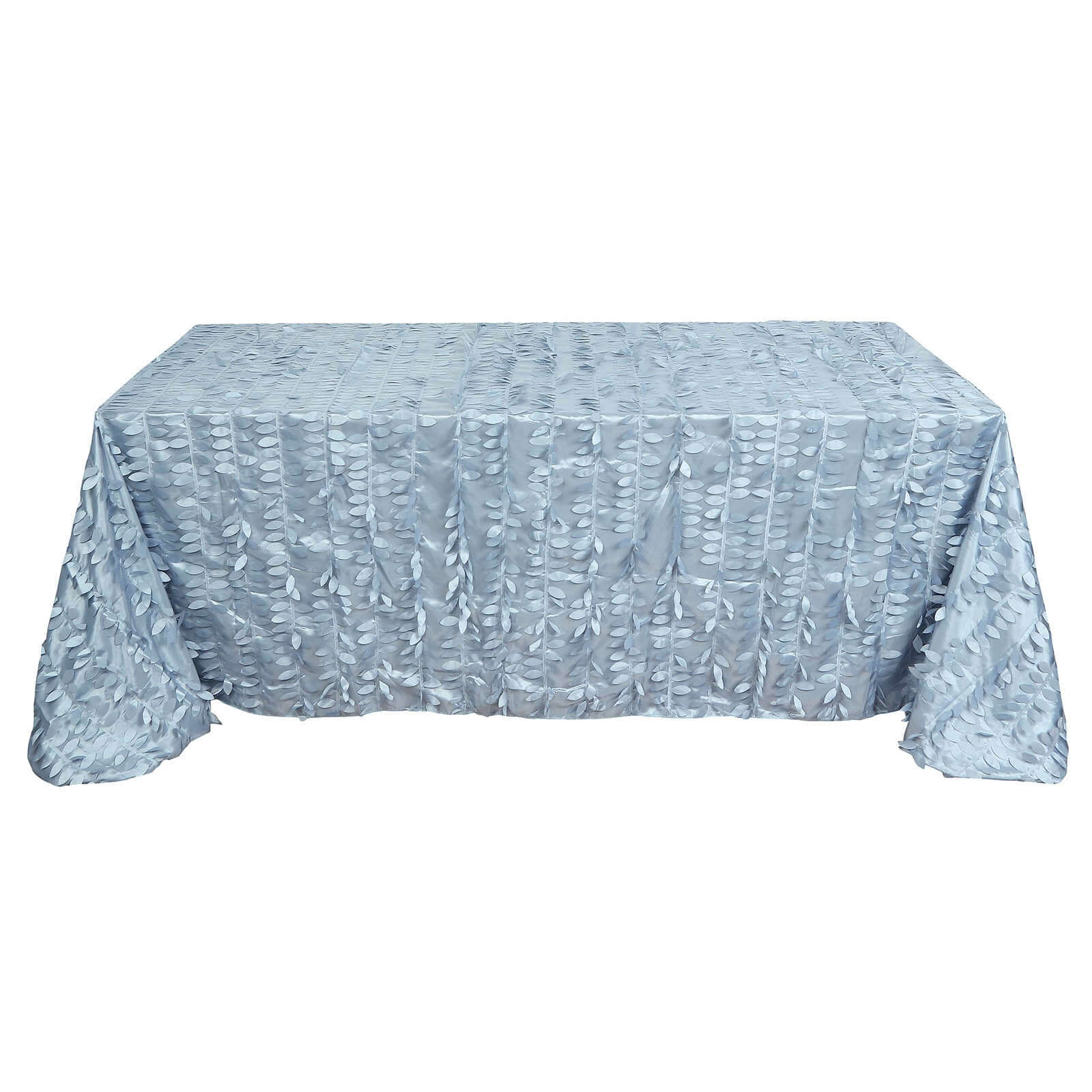 Taffeta 90x156 Rectangle Tablecloth Dusty Blue | 3D Leaf Petal Design Seamless Table Cover