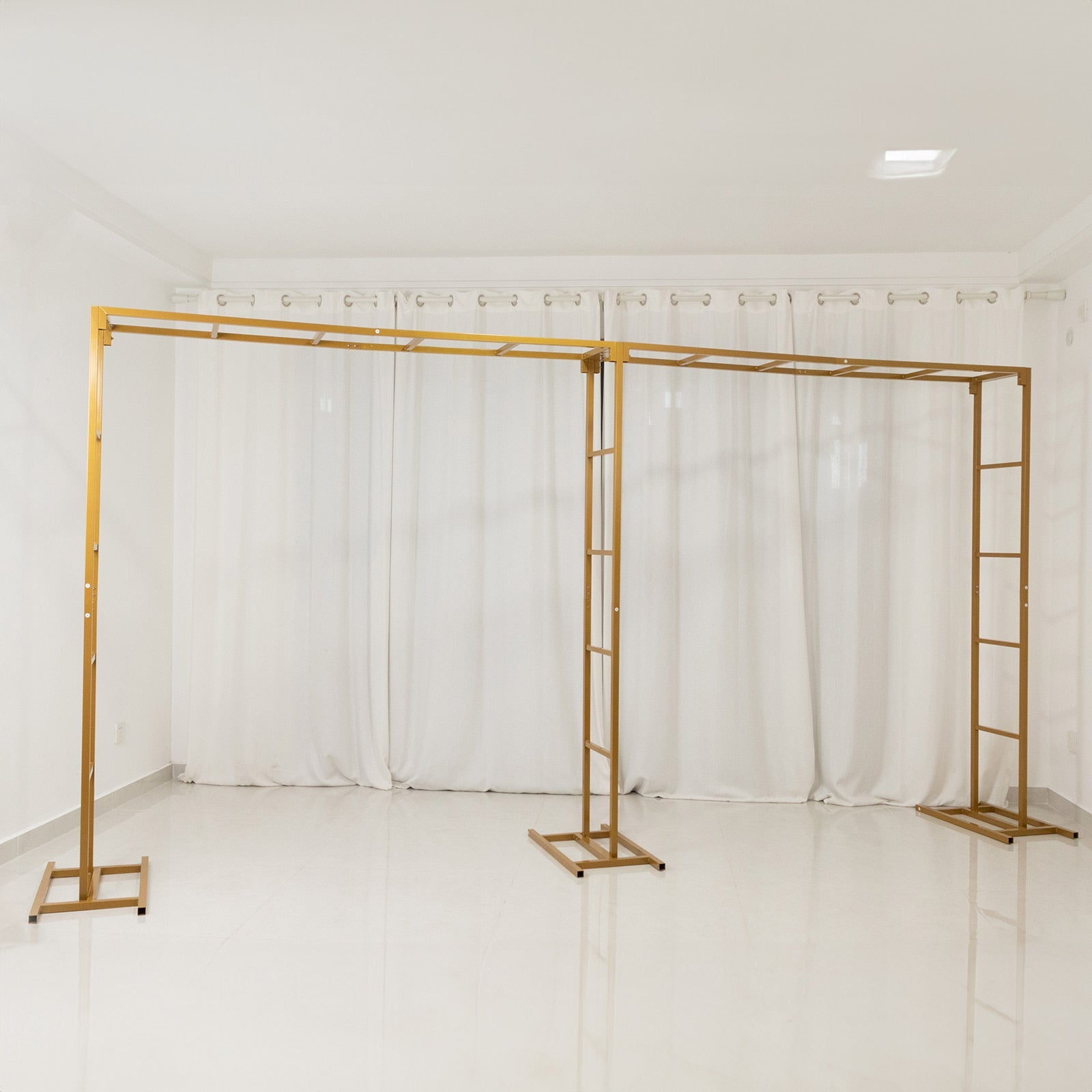 6ftx12ft Gold Rectangular Arbor - Freestanding 6' High Over the Table Stand, Backdrop Stand with Double Frame for Floral Balloon Décor