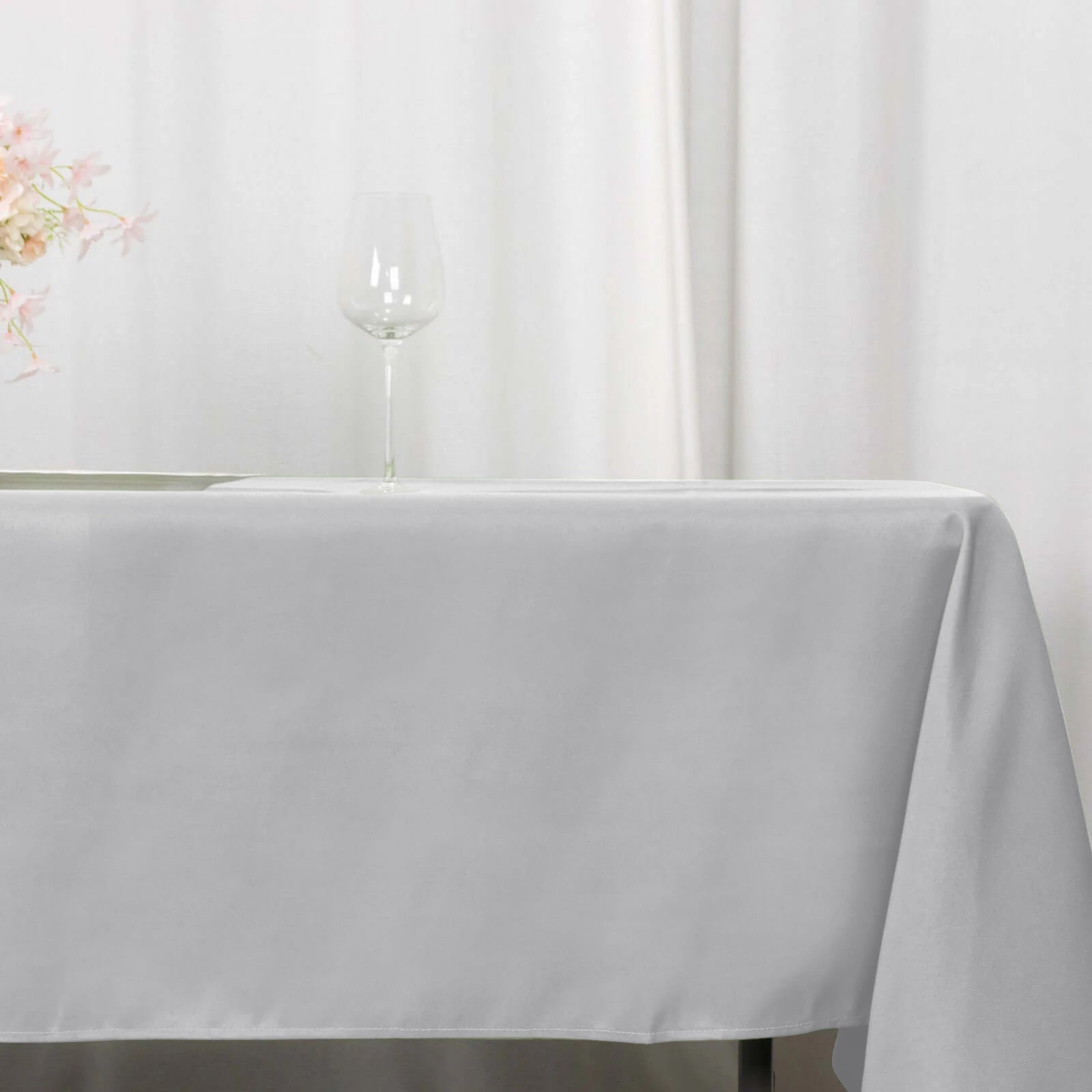 Premium Polyester 60x102 Rectangle Tablecloth Silver - Durable 220GSM Wrinkle-Resistant Table Cover