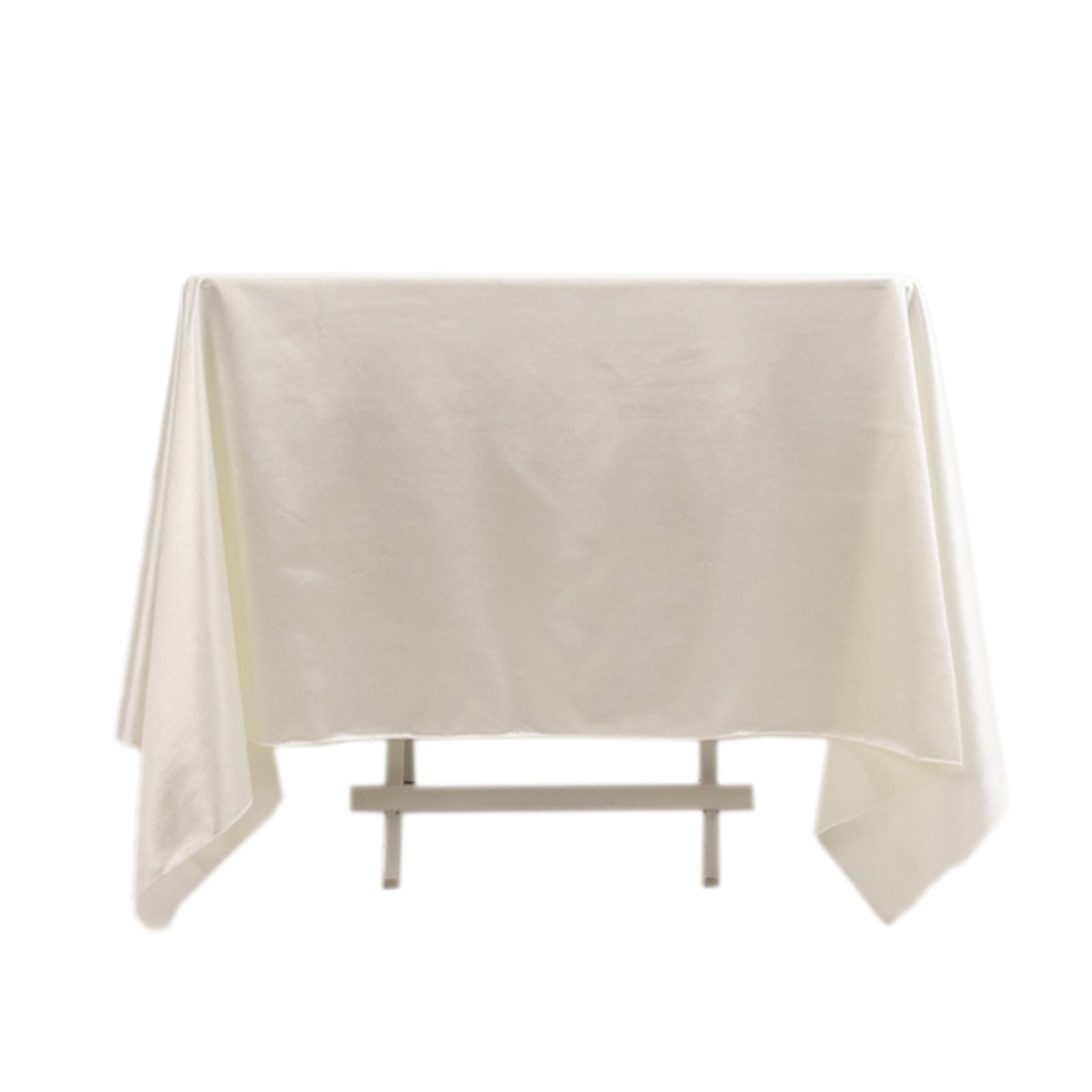 Premium Scuba Square 70x70 Tablecloth Shimmer Pearl White - Wrinkle Free & Stain Resistant Table Cover for Weddings and Parties