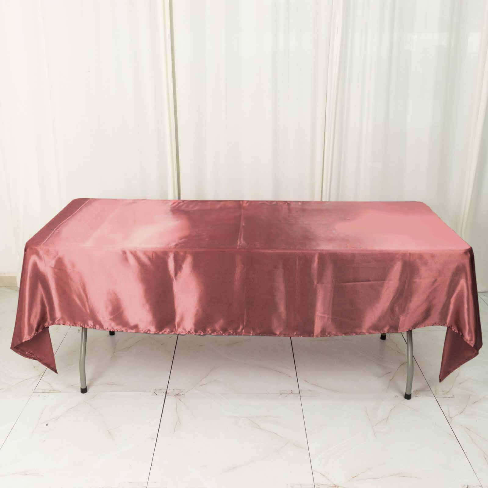 Satin Rectangular 60x102 Tablecloth Cinnamon Rose - Smooth and Lustrous Table Cover