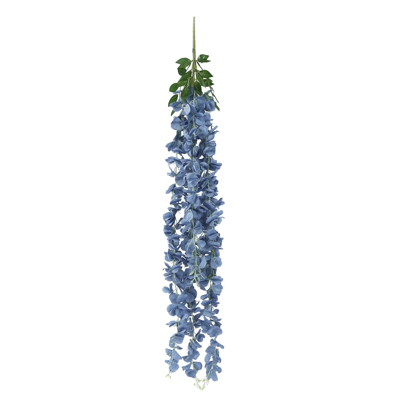 42 Silk Hanging Wisteria Flower Garland Vines in Dusty Blue, Elaborated 5 Full Strands in 1 Bush