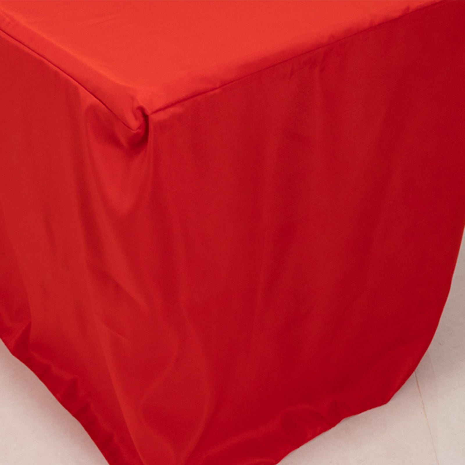 Fitted Polyester 72x30 Rectangle Tablecloth Red with Open Back Design - Easy to Maintain and Wrinkle-Resistant Table Cover