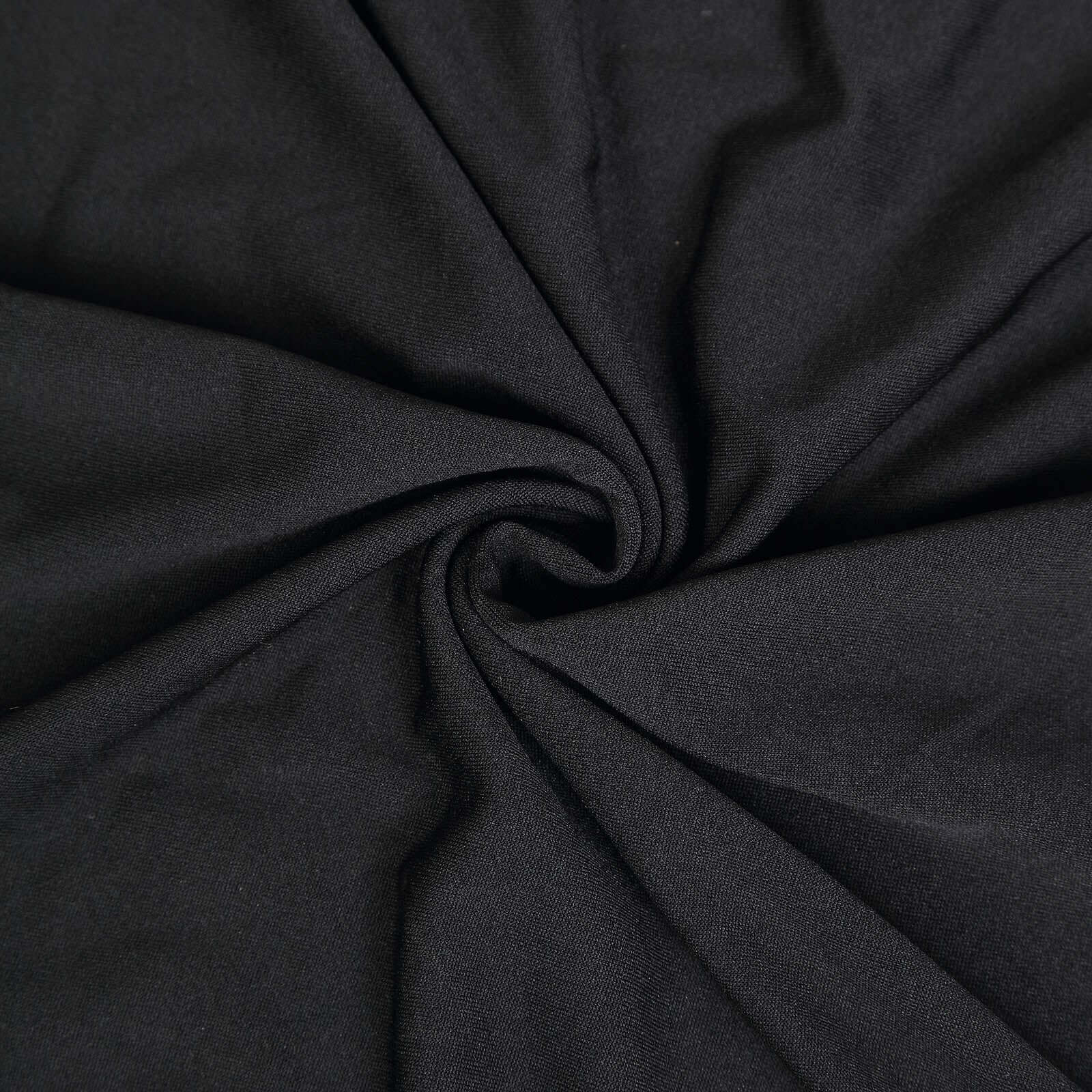 7ft Matte Black Spandex Half Moon Chiara Backdrop Stand Cover, Custom Fitted Wedding Arch Cover