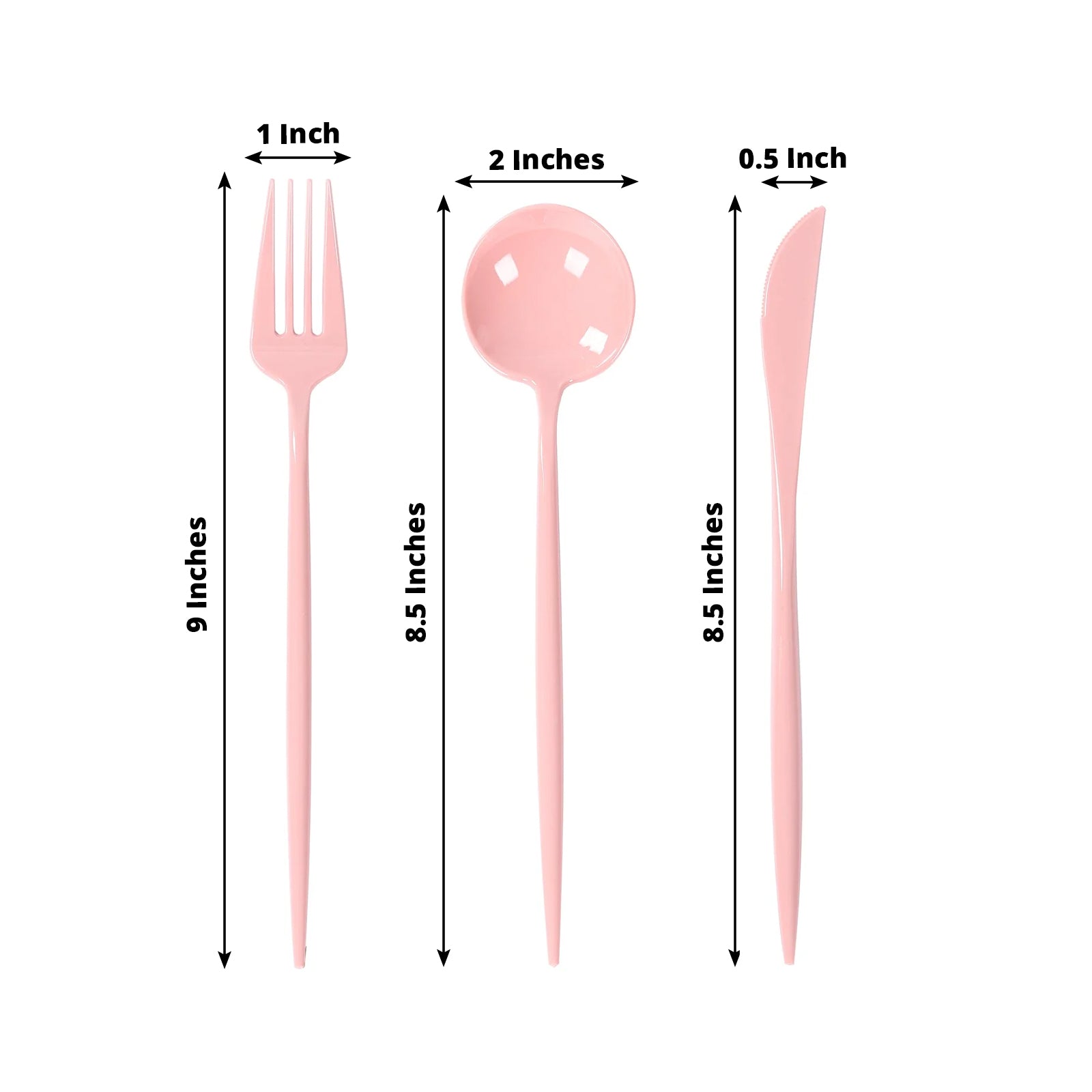 60 Pack Plastic Silverware Set, Dusty Rose Heavy Duty Disposable Sleek Utensil Cutlery