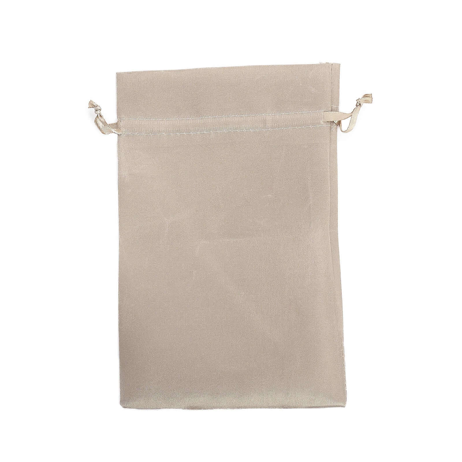 12 Pack 6x9 Beige Satin Drawstring Wedding Party Favor Gift Bags