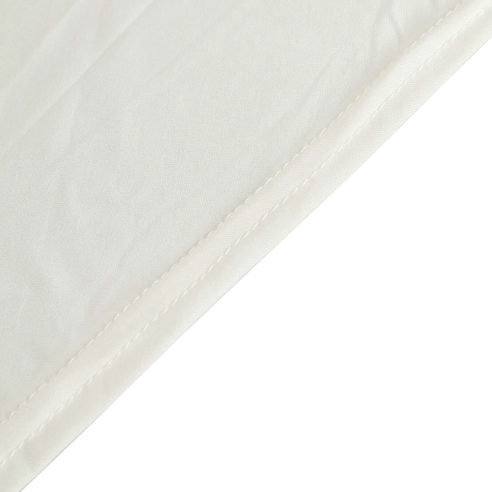 Spandex Rectangle 72x30 Table Skirt Ivory with Wavy Skirt-Like Effect Table Cover