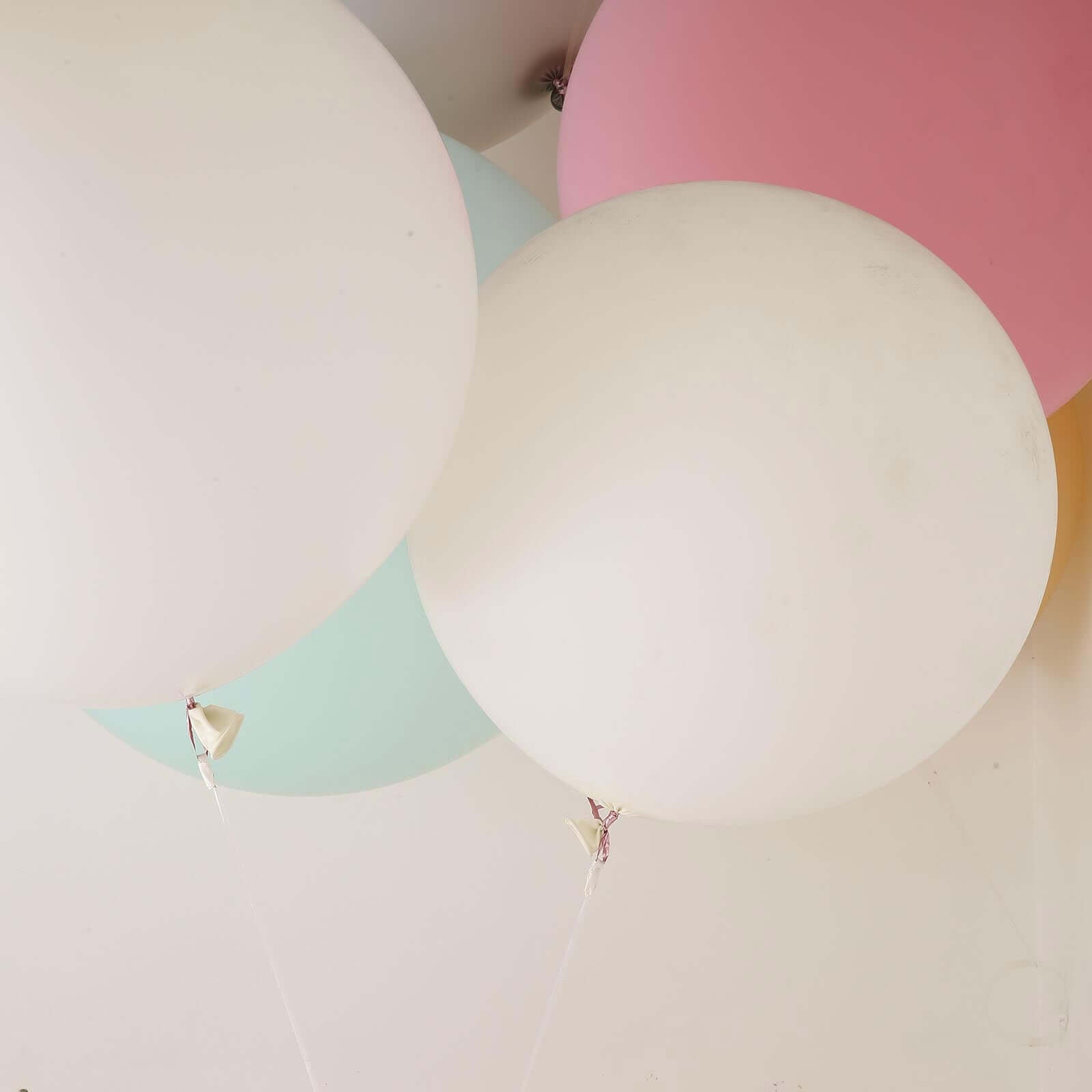 2 Pack 32 Large Balloons Helium or Air Latex Balloons Pastel White