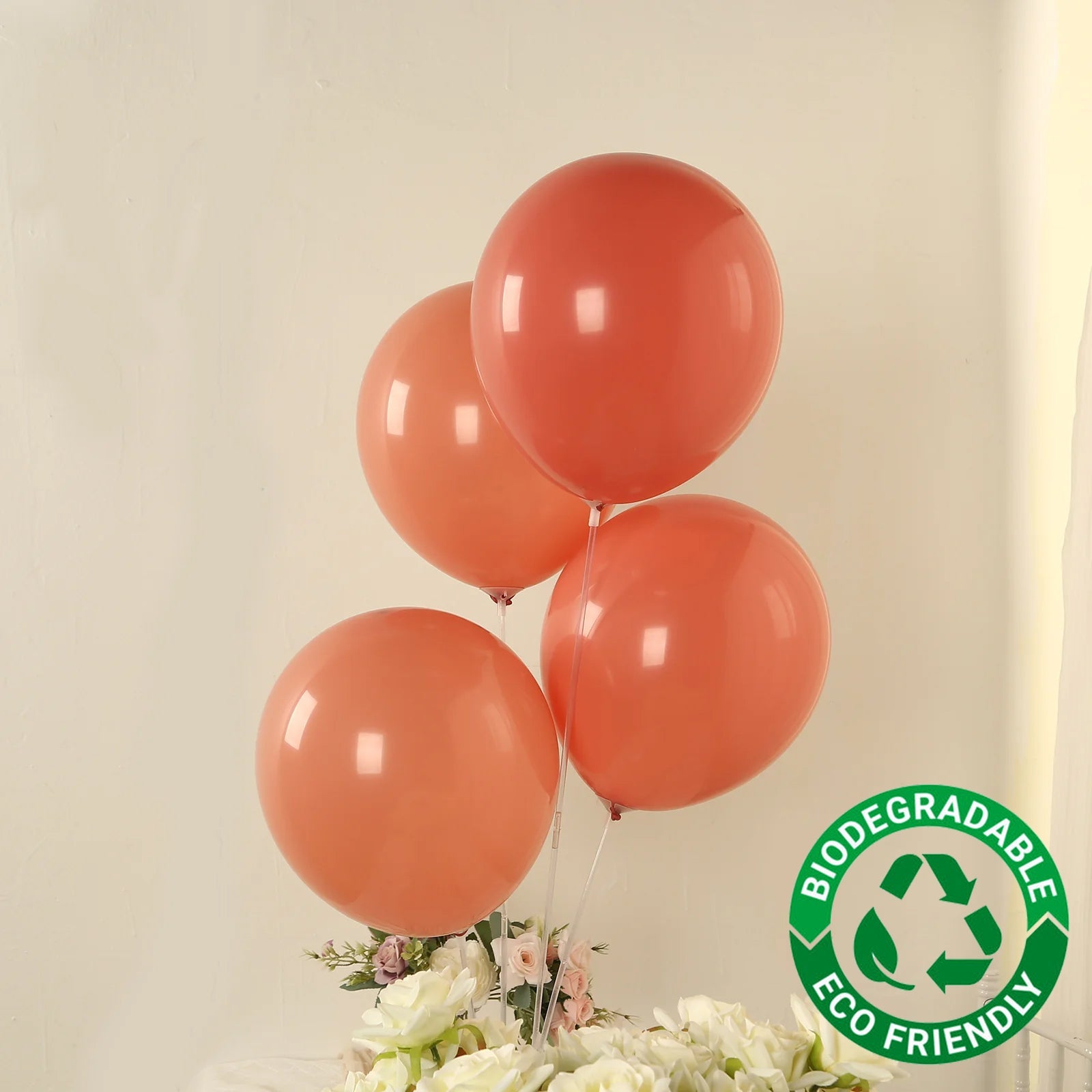 50 Pack Matte Pastel Dusty Rose Biodegradable Balloons 12, Round Eco-friendly Thick Latex Party Balloons