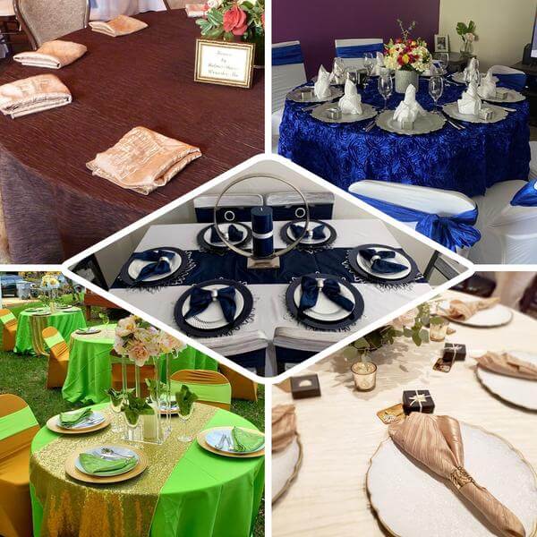 5 Pack Taffeta 20x20 Napkins Purple - Accordion Crinkle Dinner Napkins