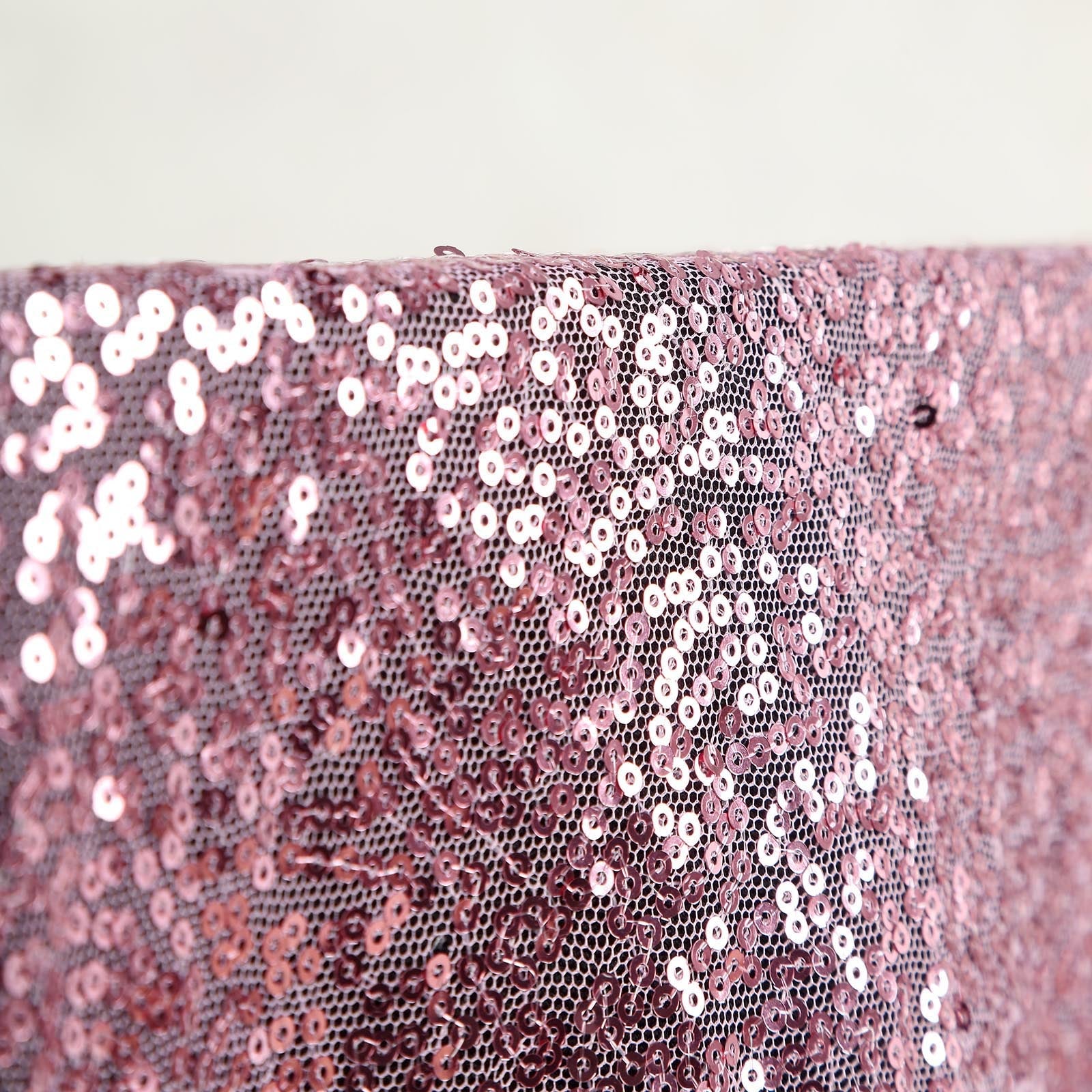 132 Pink Seamless Sequin Round Tablecloth, Sparkly Tablecloth