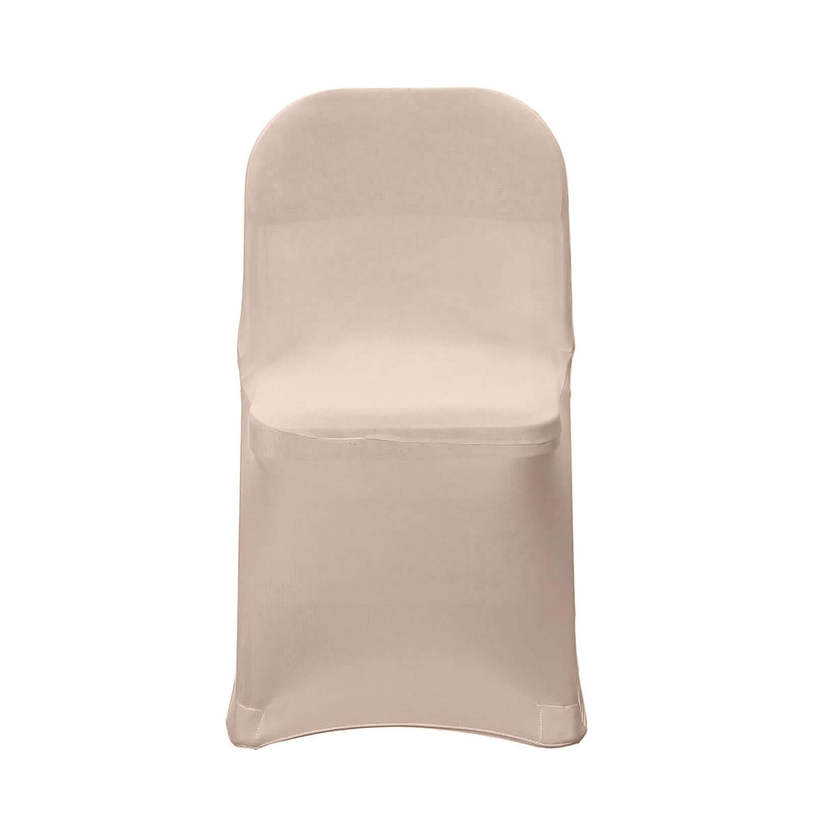 Stretch Spandex Chair Cover Nude for Folding Chairs - Reusable & Wrinkle-Resistant 160GSM Fitted Slipcover