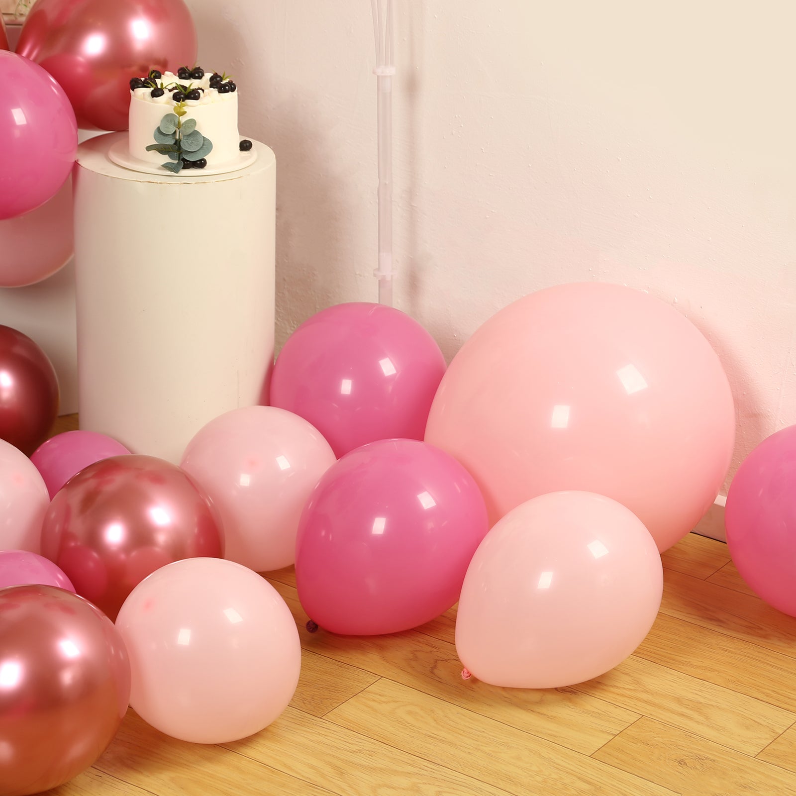 Set of 94 Rose Gold Pink Biodegradable Balloon Arch Kit, Thick Latex Party Balloon Garland