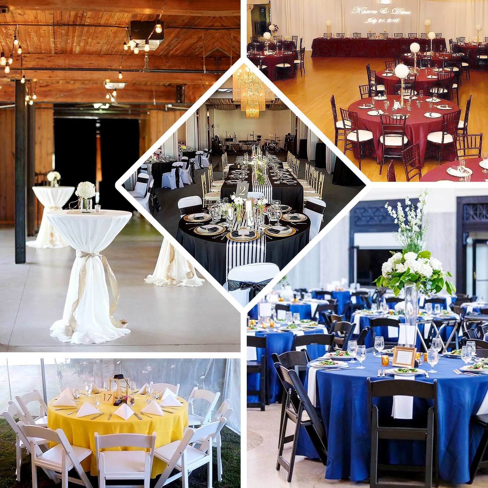 Premium Polyester 132 Round Tablecloth Royal Blue - Seamless 220GSM Wrinkle-Resistant Table Cover