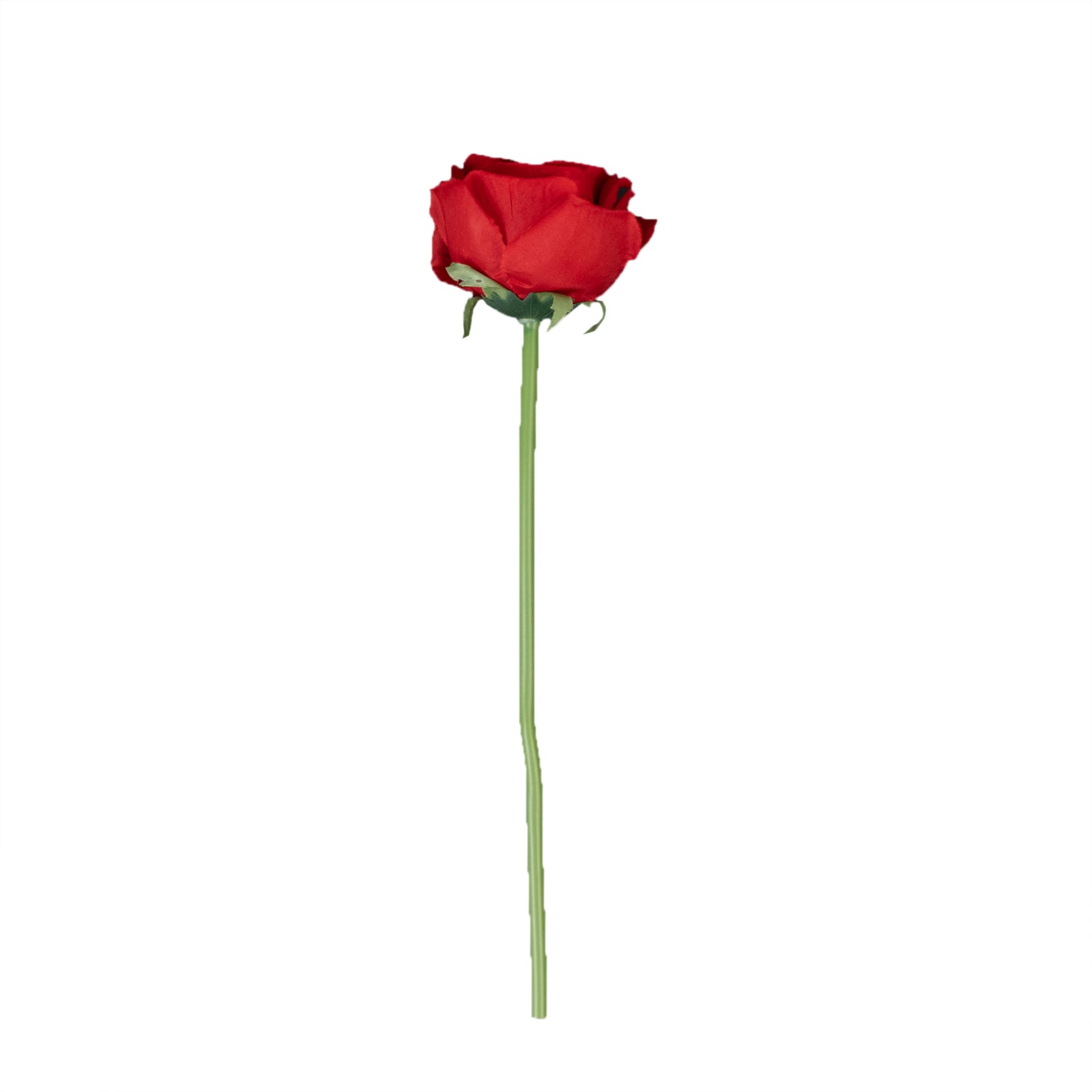10 Pcs 12 Artificial Silk Roses - Red, Single Stem Rose for Flower Bouquet Arrangements