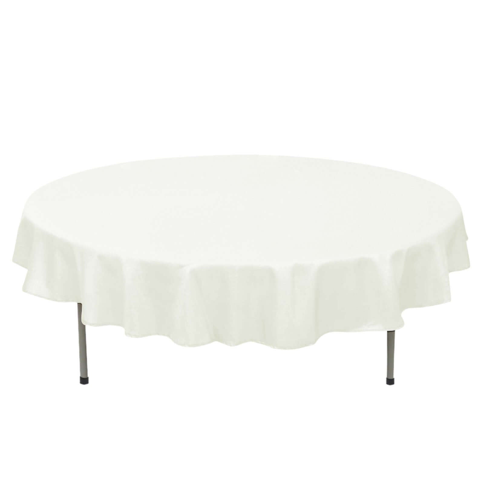 Premium Polyester 70 Round Tablecloth Ivory - Stain and Wrinkle-Resistant 220GSM Table Cover