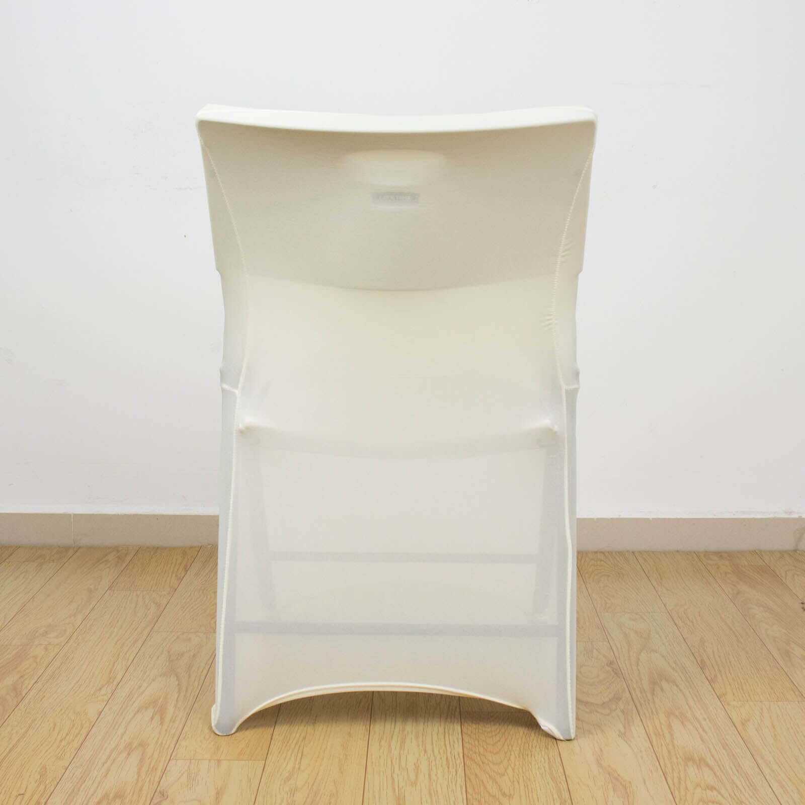 Stretch Spandex Chair Cover Ivory for Lifetime Folding Chairs - Wrinkle Resistant Snug Fit Slipcover with Foot Pockets