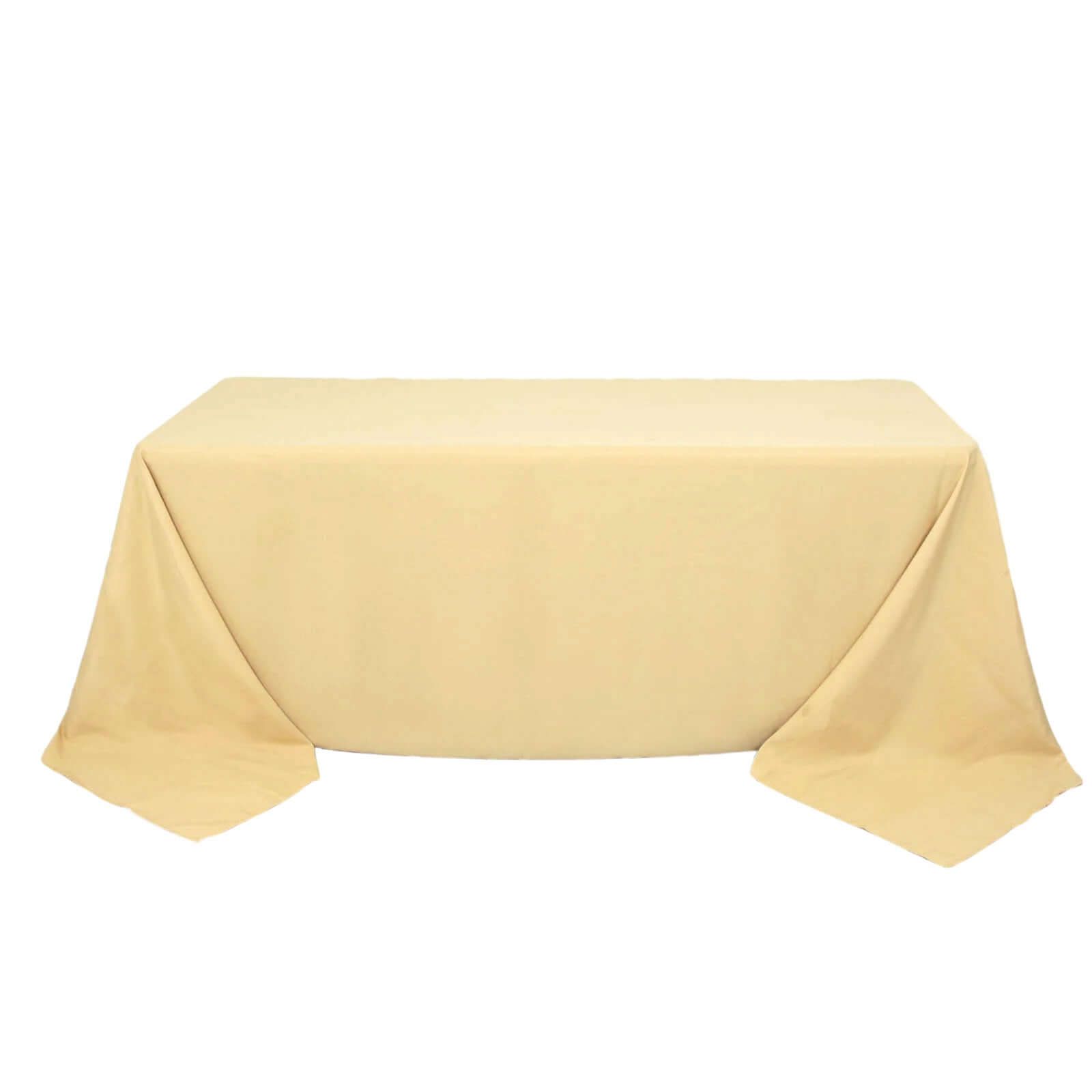 Premium Polyester 90x132 Rectangle Tablecloth Champagne - Seamless 220GSM Stain-Resistant Table Cover