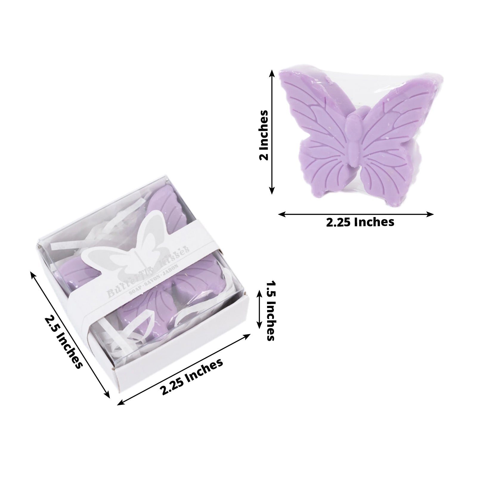 10 Pack Lavender Butterfly Unscented Soap Baby Shower Favors with Gift Boxes, Pre-Packed Bridal Shower Wedding Souvenirs - 2