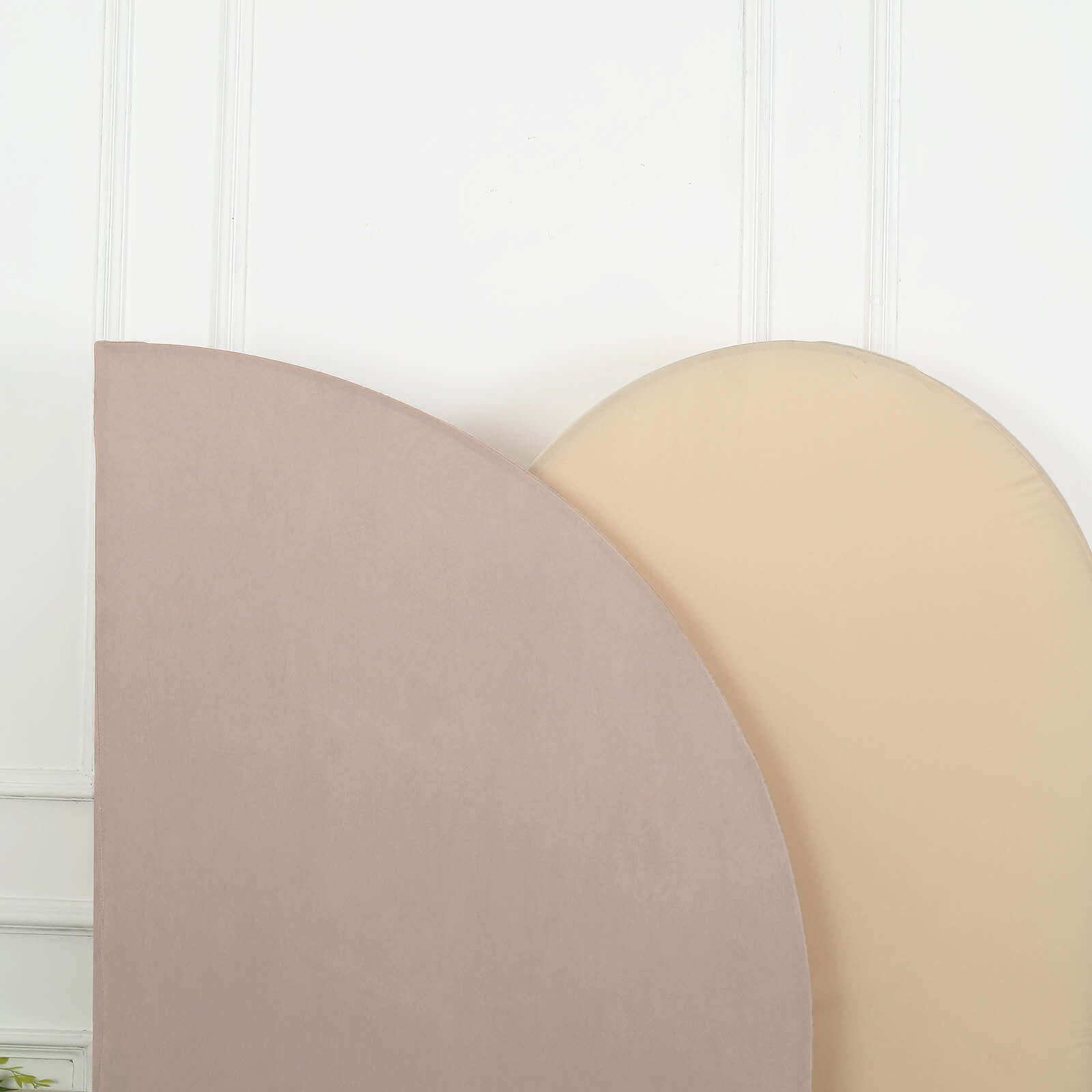 7ft Matte Nude Spandex Half Moon Chiara Backdrop Stand Cover, Custom Fitted Wedding Arch Cover