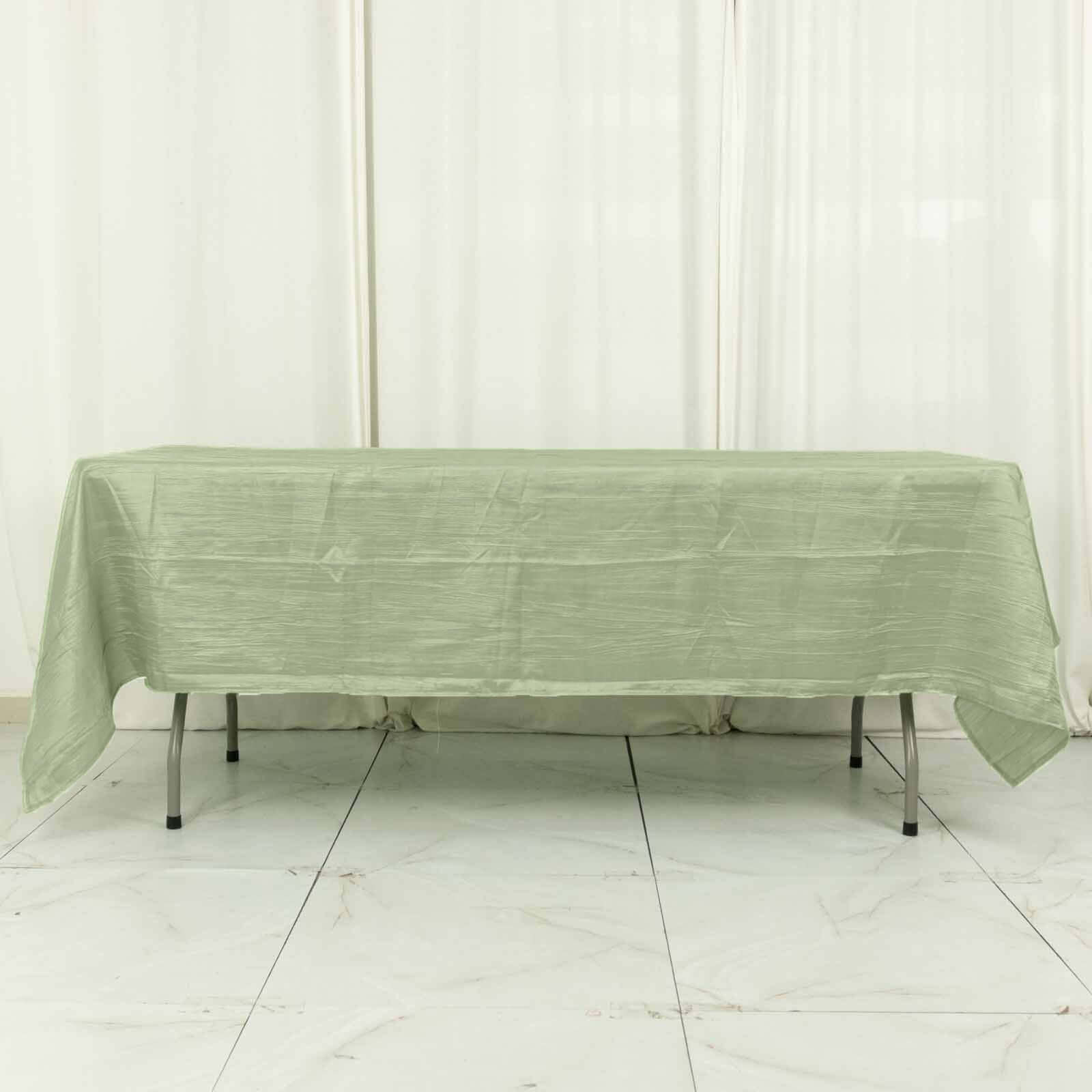 Taffeta 60x102 Rectangle Tablecloth Sage Green - Accordion Crinkle Table Cover