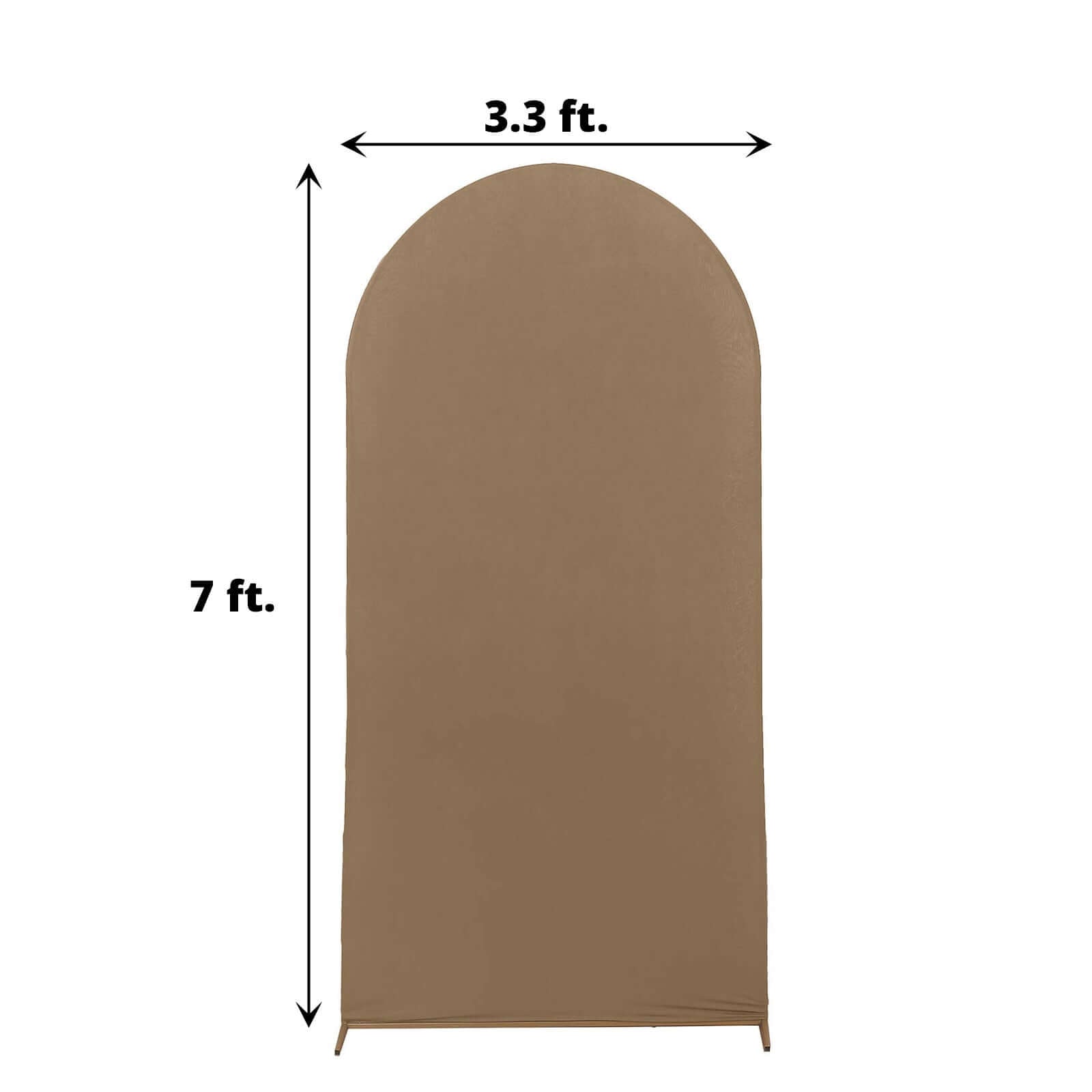 7ft Matte Taupe Spandex Fitted Chiara Backdrop Stand Cover For Round Top Wedding Arch