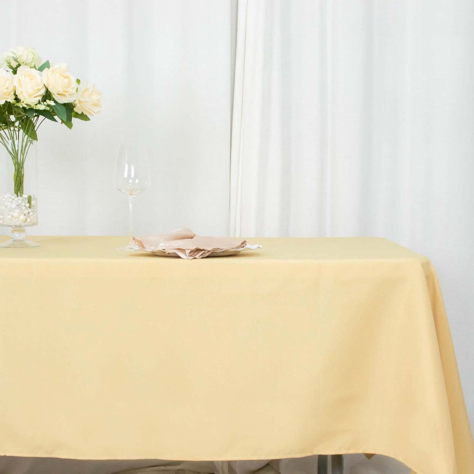 Premium Polyester 60x102 Rectangle Tablecloth Champagne - Durable 220GSM Wrinkle-Resistant Table Cover