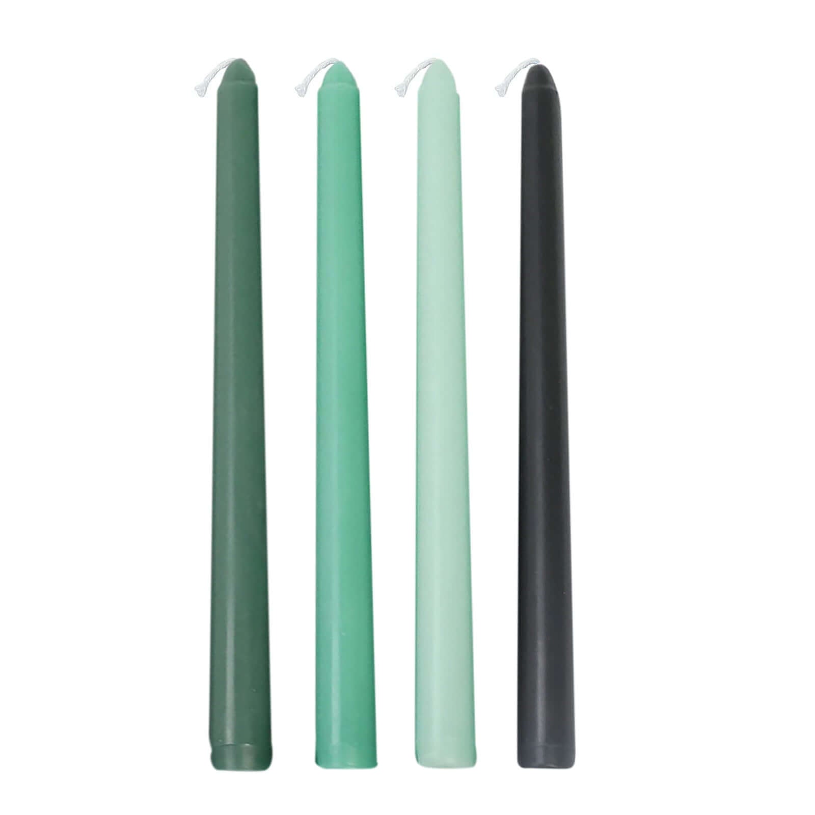 12-Pack Taper Candles Premium Wax Design Mixed Green - Unscented Candles for Sophisticated Decor 10