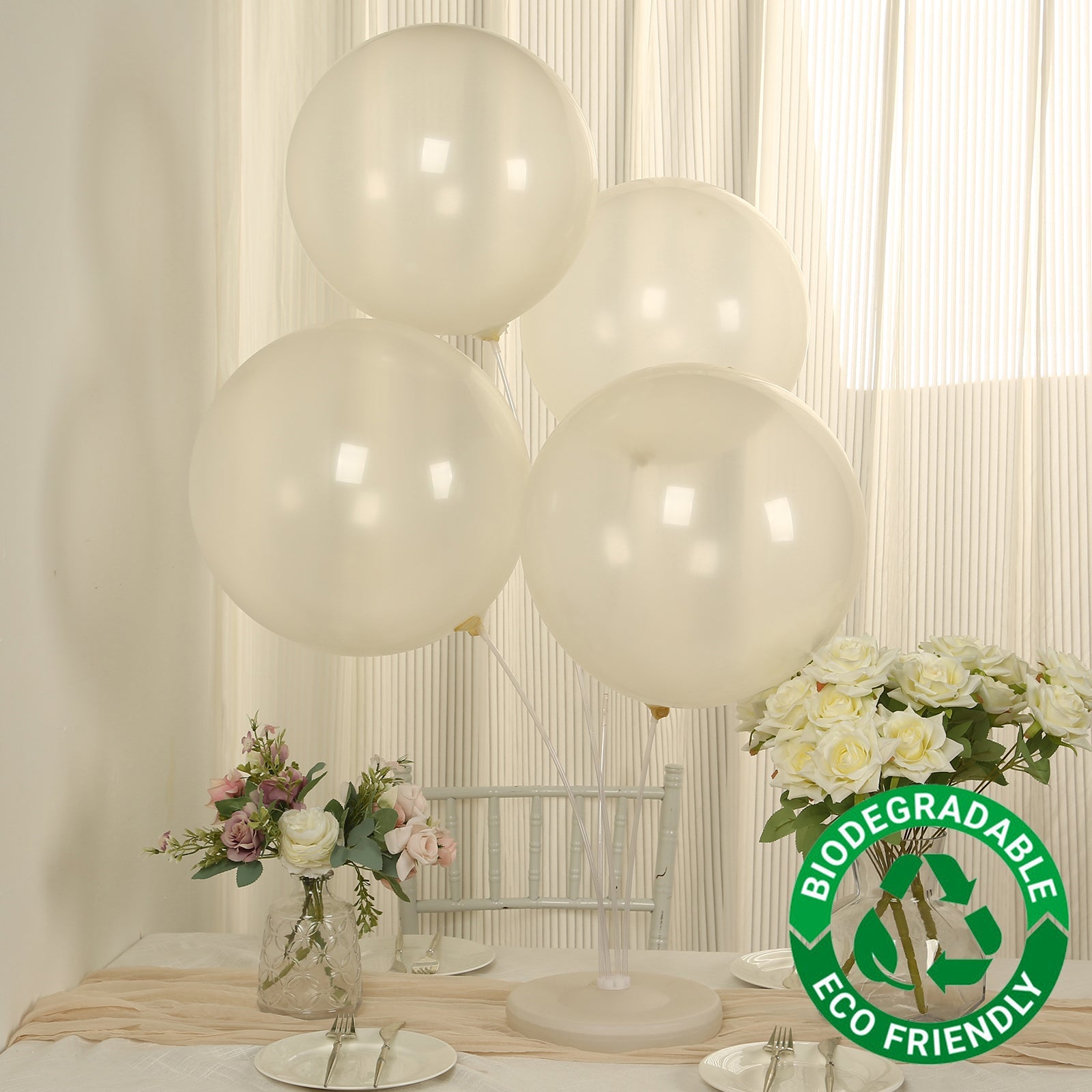 10 Pack Clear Biodegradable Balloons, 18 Thickened Extra Strong Eco-friendly Latex Helium Party Balloons