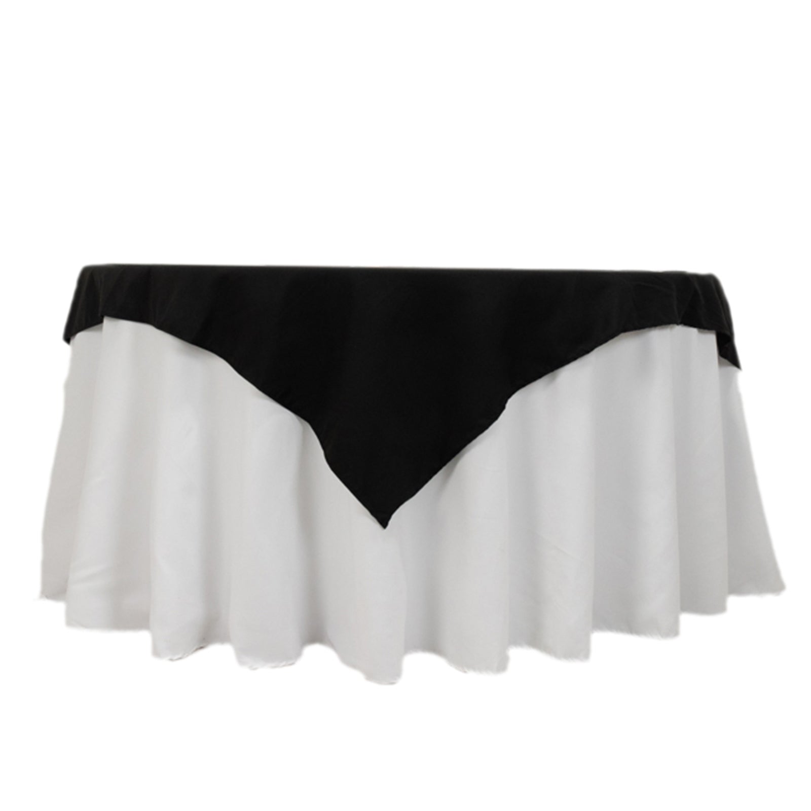 Cotton Blend 54x54 Table Overlay Square Tablecloth Black - Wrinkle-Resistant Finish for Modern Table Settings