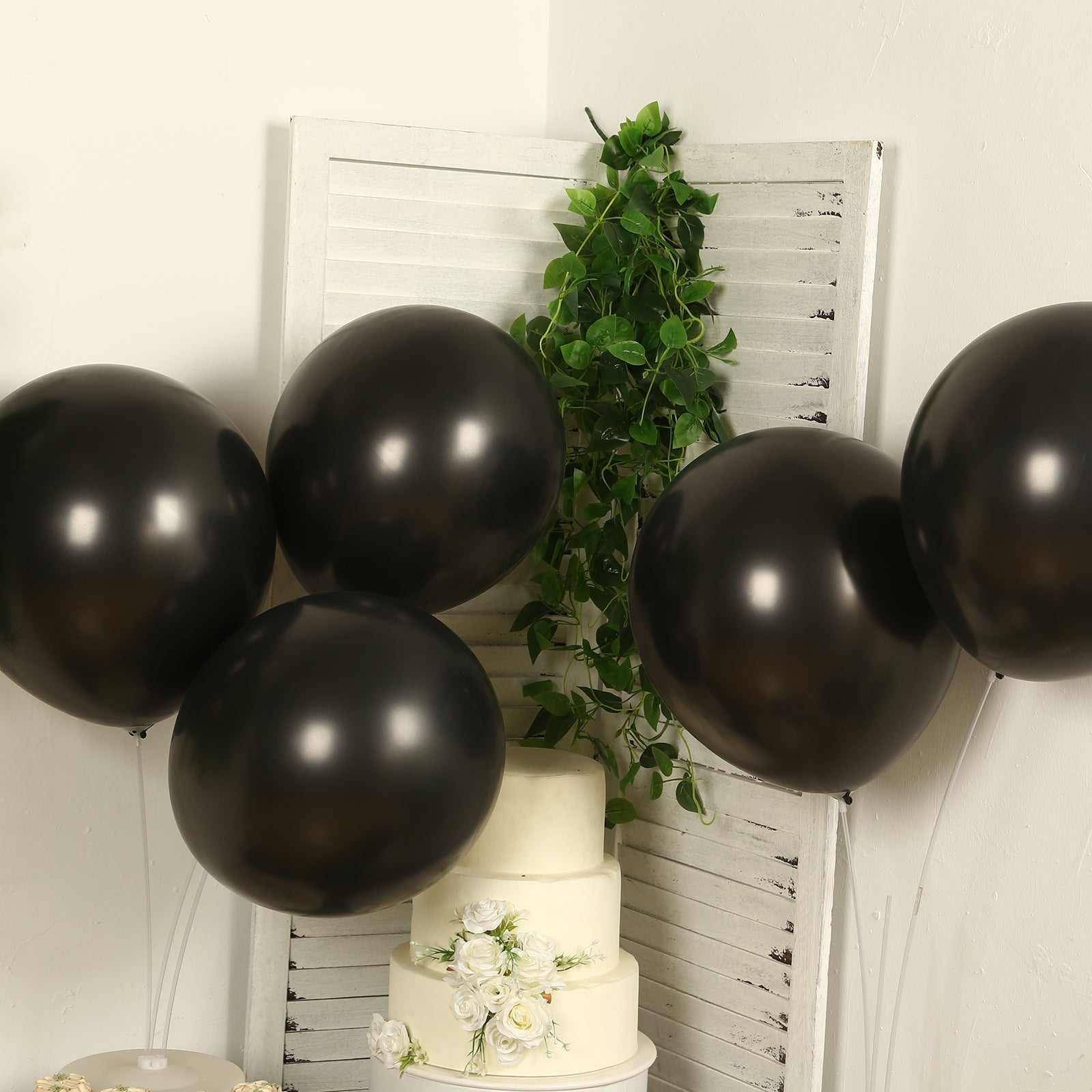 10 Pack Black Biodegradable Balloons, 18 Thickened Extra Strong Eco-friendly Latex Helium Party Balloons