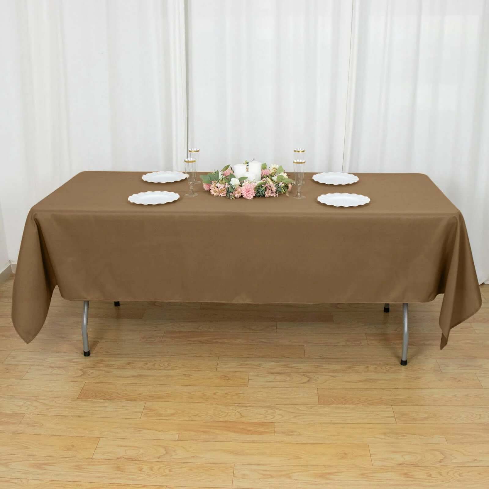 Polyester 60x102 Rectangle Tablecloth Taupe - Durable and Stylish Table Cover