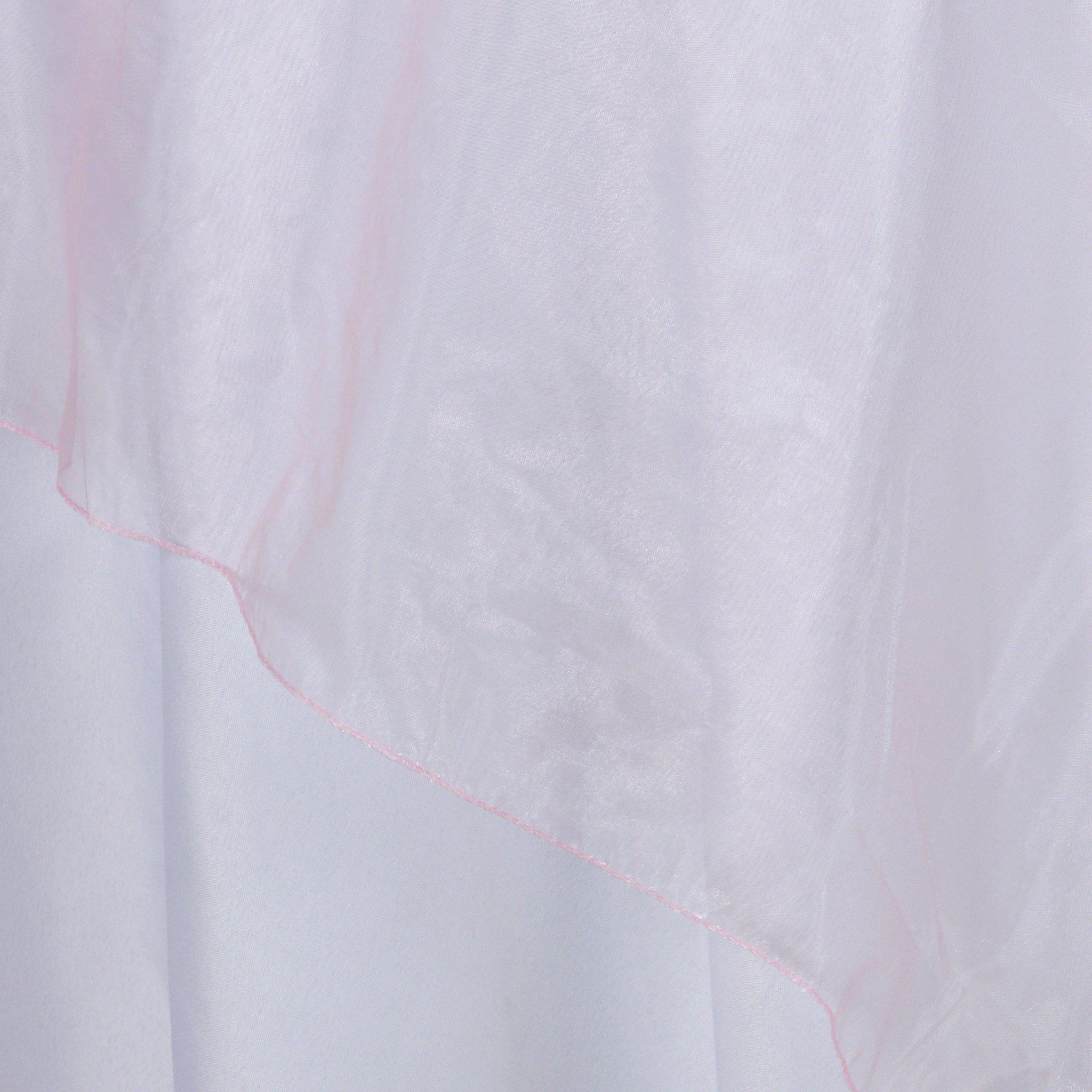 Organza 72x72 Table Overlay Square Tablecloth Pink - Sheer Design for Stylish Events