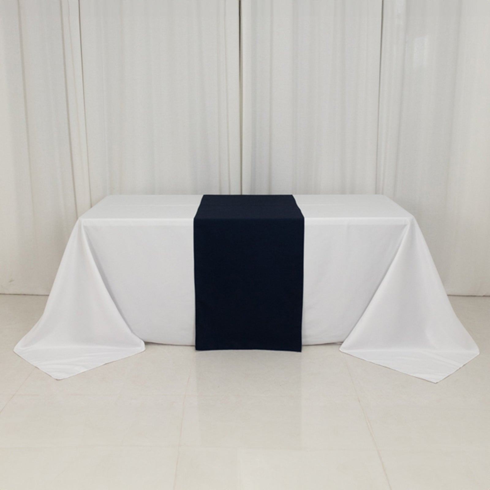 Wide Premium Polyester 24x72 Table Runner Navy Blue - Sublimation Printable Banner