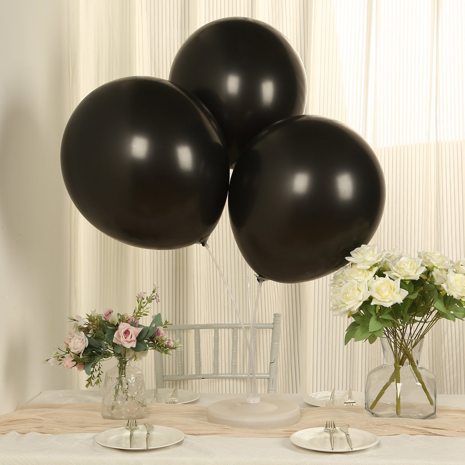 10 Pack Black Biodegradable Balloons, 18 Thickened Extra Strong Eco-friendly Latex Helium Party Balloons