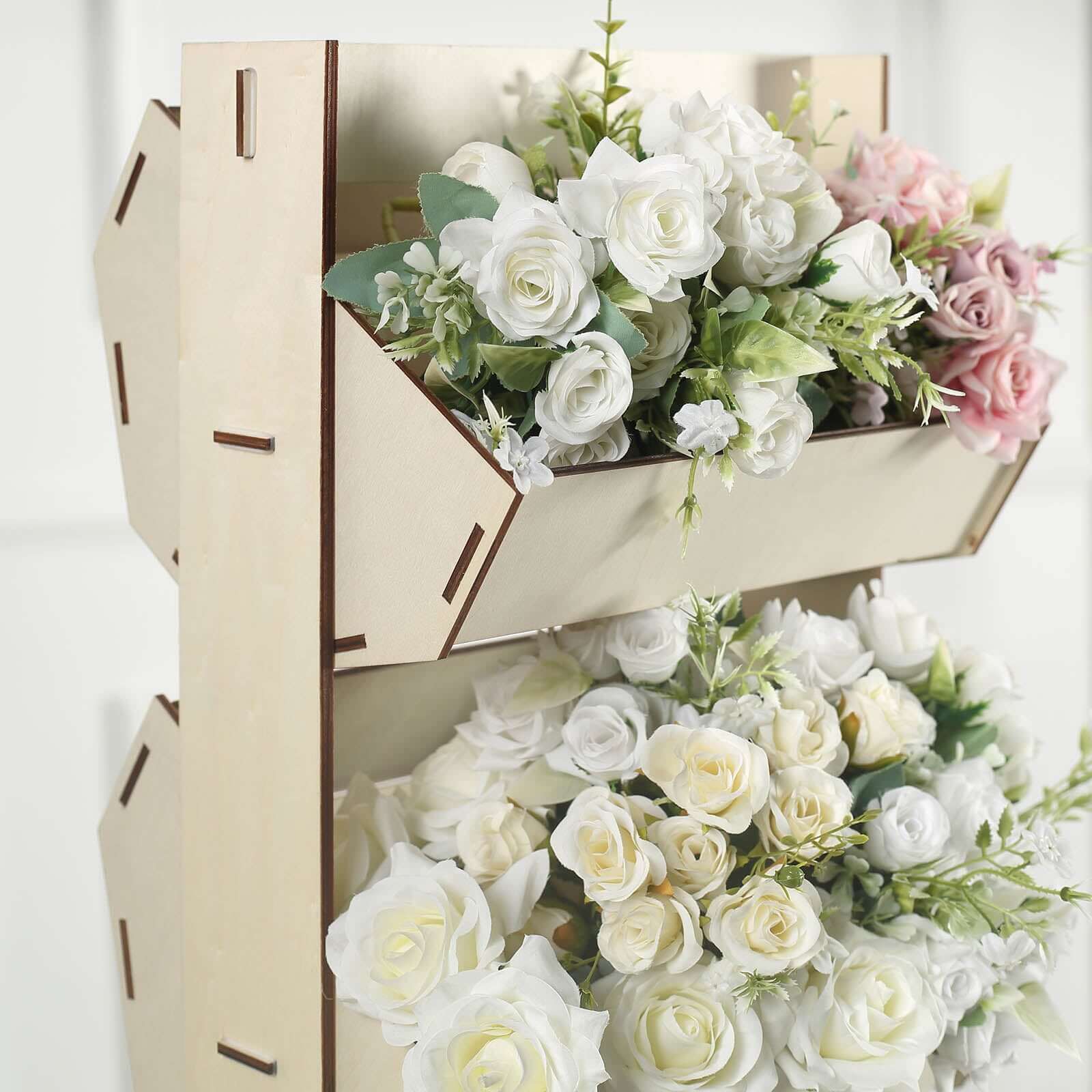 3-Tier Wooden Display Rack Basket Floor Standing Design Natural - Rustic Tabletop Cupcake Dessert Shelf Holder 33