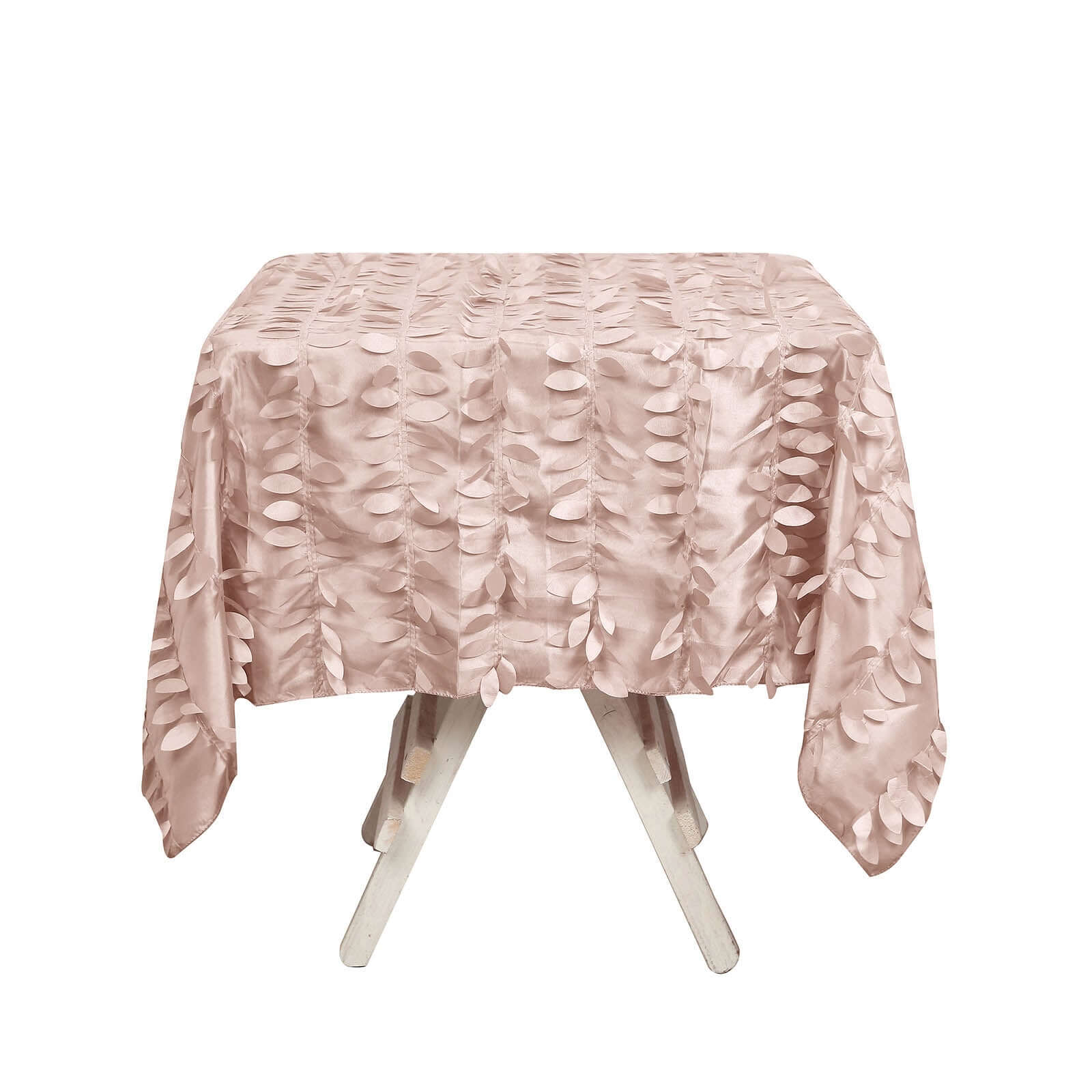 Taffeta 54x54 Square Tablecloth Dusty Rose 3D Leaf Petal Table Cover