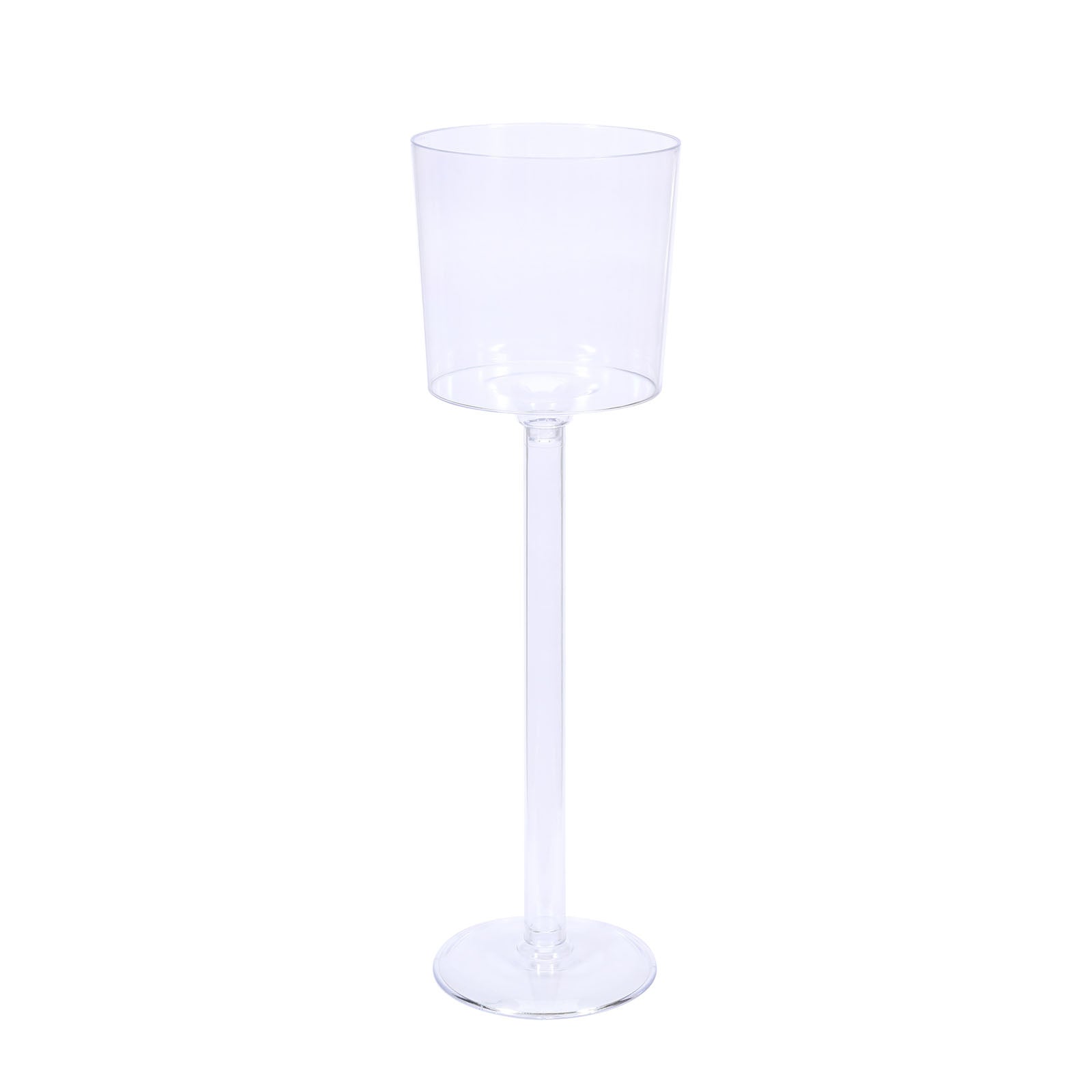 4-Pack Plastic Flower Vases Cylinder Wine Cup Design Clear - Fillable Long Stem Floral Centerpieces 18